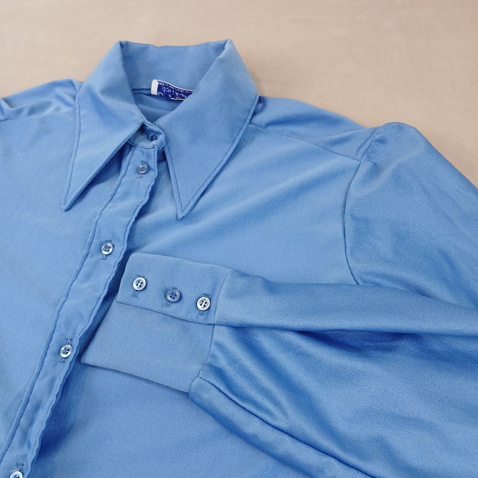 VTG Ship N Shore 14 Womens Top Blouse 70s Dagger L/S 19×25 Geek Secretary