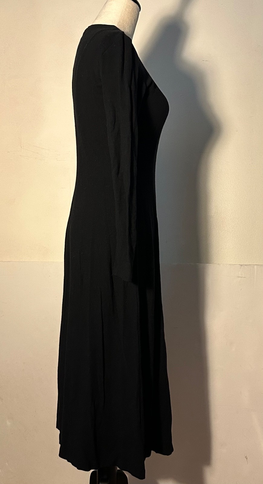 STUNNING Vintage 1960s NORMA KAMALI Dress Black Midi Med/Sm Japan VGUC