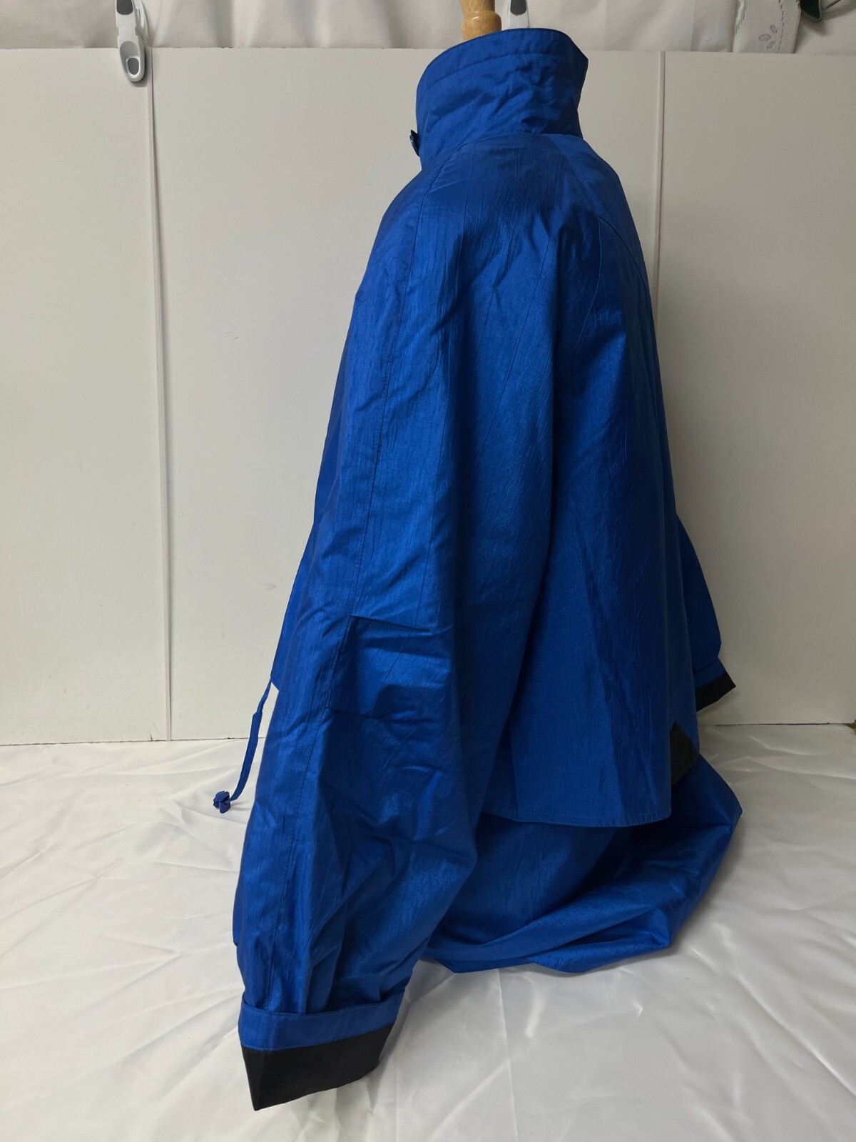 Vintage Raincoat 1980’s Blue Wmn sz 2X Zip Buttons Collar by Coat Collectables