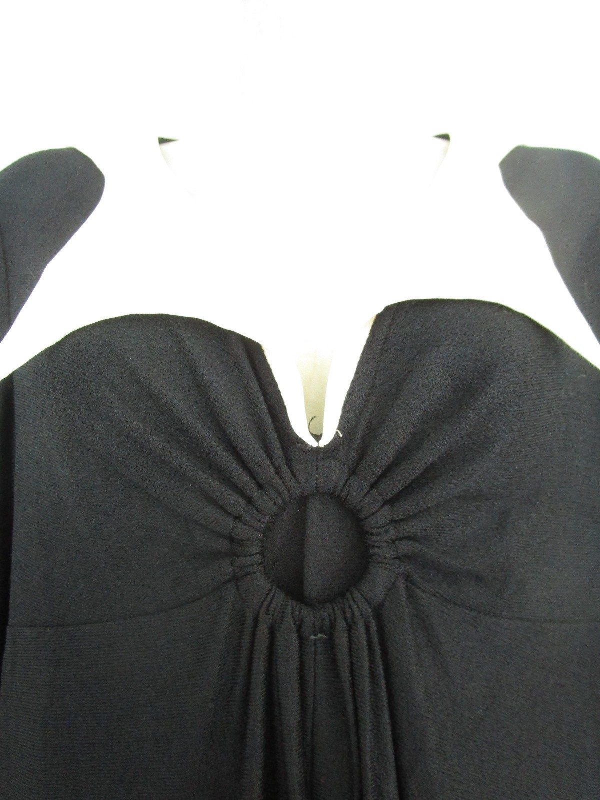 Vtg Goth Hostess Wednesday Peekaboo Keyhole Black Maxi Party Dress Handmade Gown