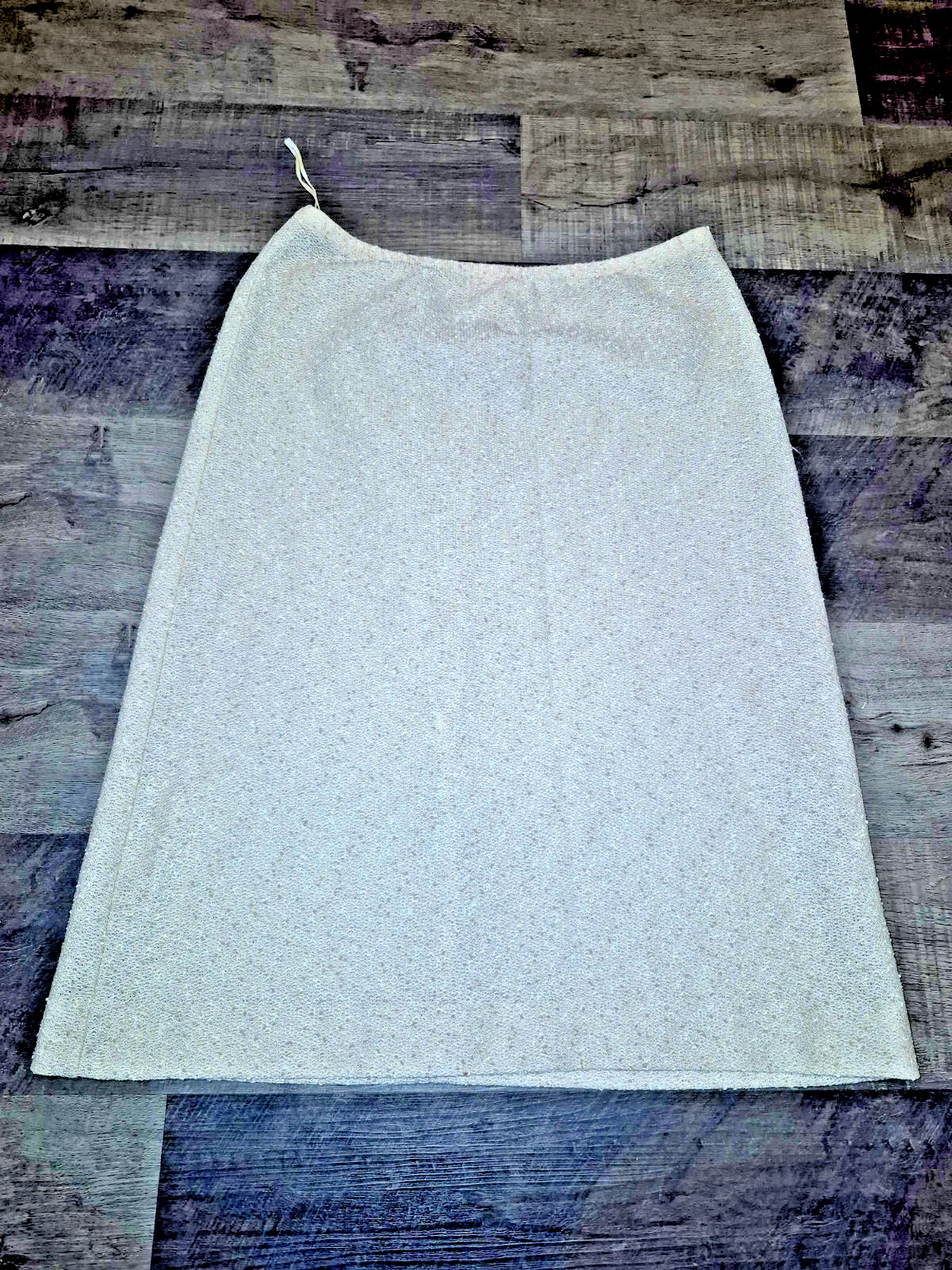 Vintage Leslie Fay My Latest 2-Piece Knit Set Cream Peplum Top Skirt 70s Boho
