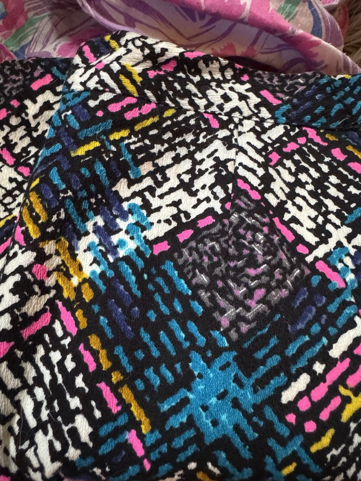 Vtg 60s Psychadelic Print A Line Maxi Skirt Geo Art Cotton Pop Art Broadcloth M