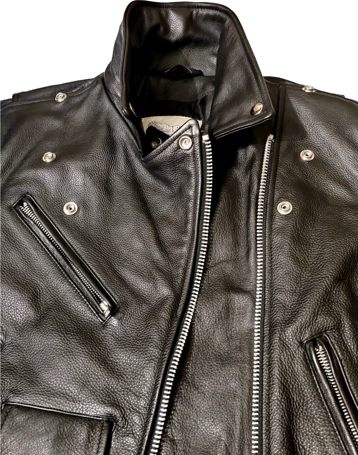 EXCELLED New York Vintage Women’s Sz 6 Leather Biker Moto Jacket 20849 YKK Black