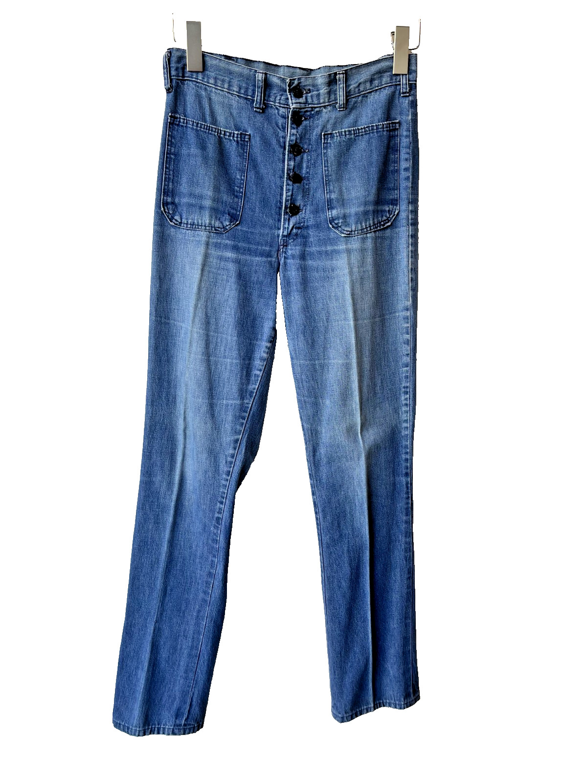 70’s Vintage Sailor Jeans High Waisted 28 x 30 Hippie Style 5 Button Hippy