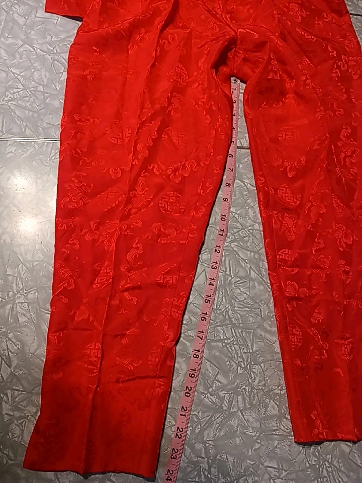 Vintage 60s/70s Chinese Silk Tunic Jacket Blouse And Pants Size 16