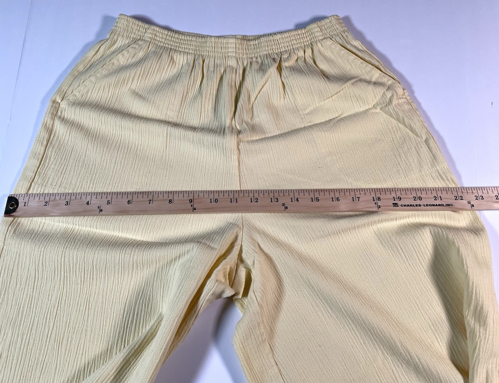 Blair Vintage Koolots Capri Pants Elastic Waist High Rise Wide Leg SZ 10 Yellow