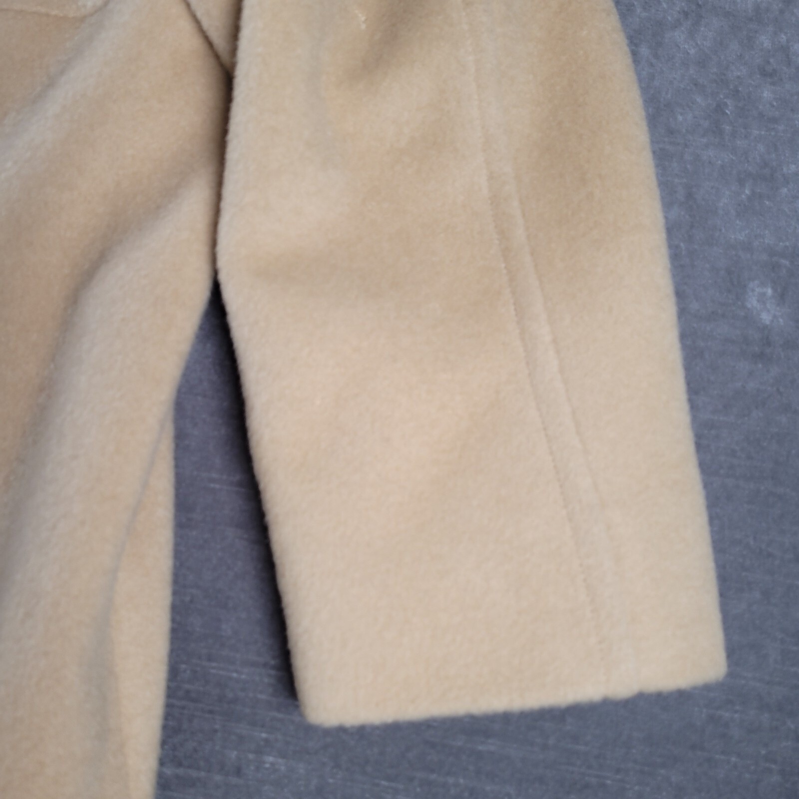 Vintage Pendleton Womens Virgin Wool Tan Peacoat Double Breasted Long Large