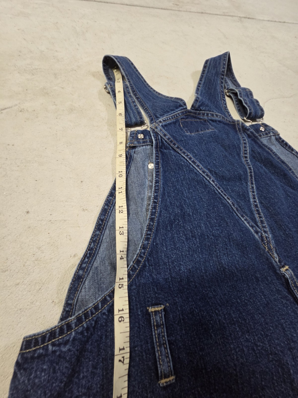 VTG 90s No Excuses Womens Size XL Denim Blue Jean Bib Overalls Cargo Carpenter