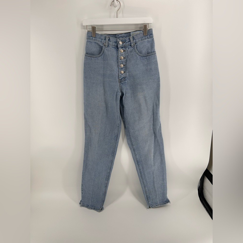 Vintage Lawman Classic Blue Button-Fly Mom Jeans | 28