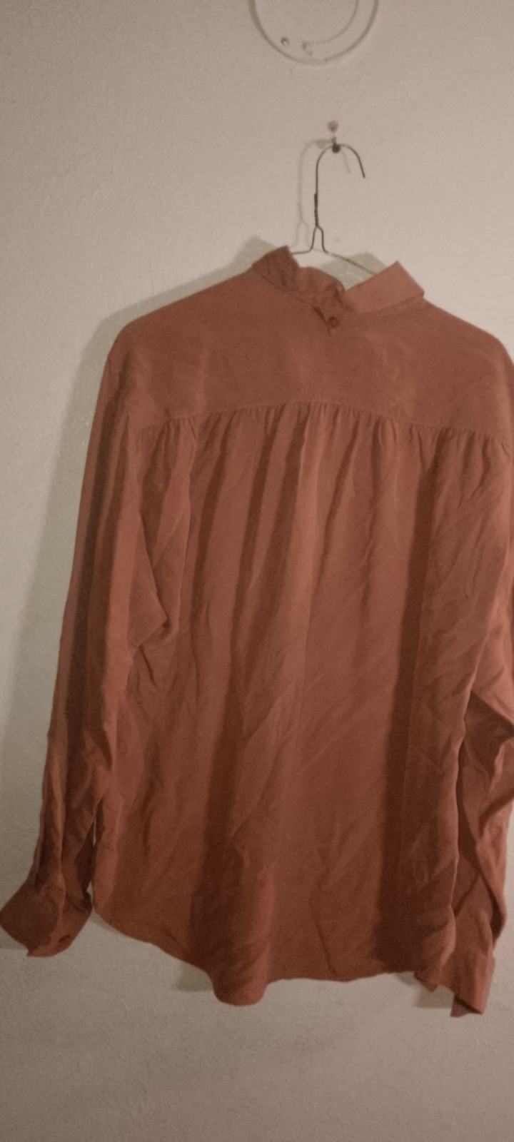 Vtg,FAGI Women’s LG,Refined Silk, Button Down Long Sleeve, Terracotta,Old Money