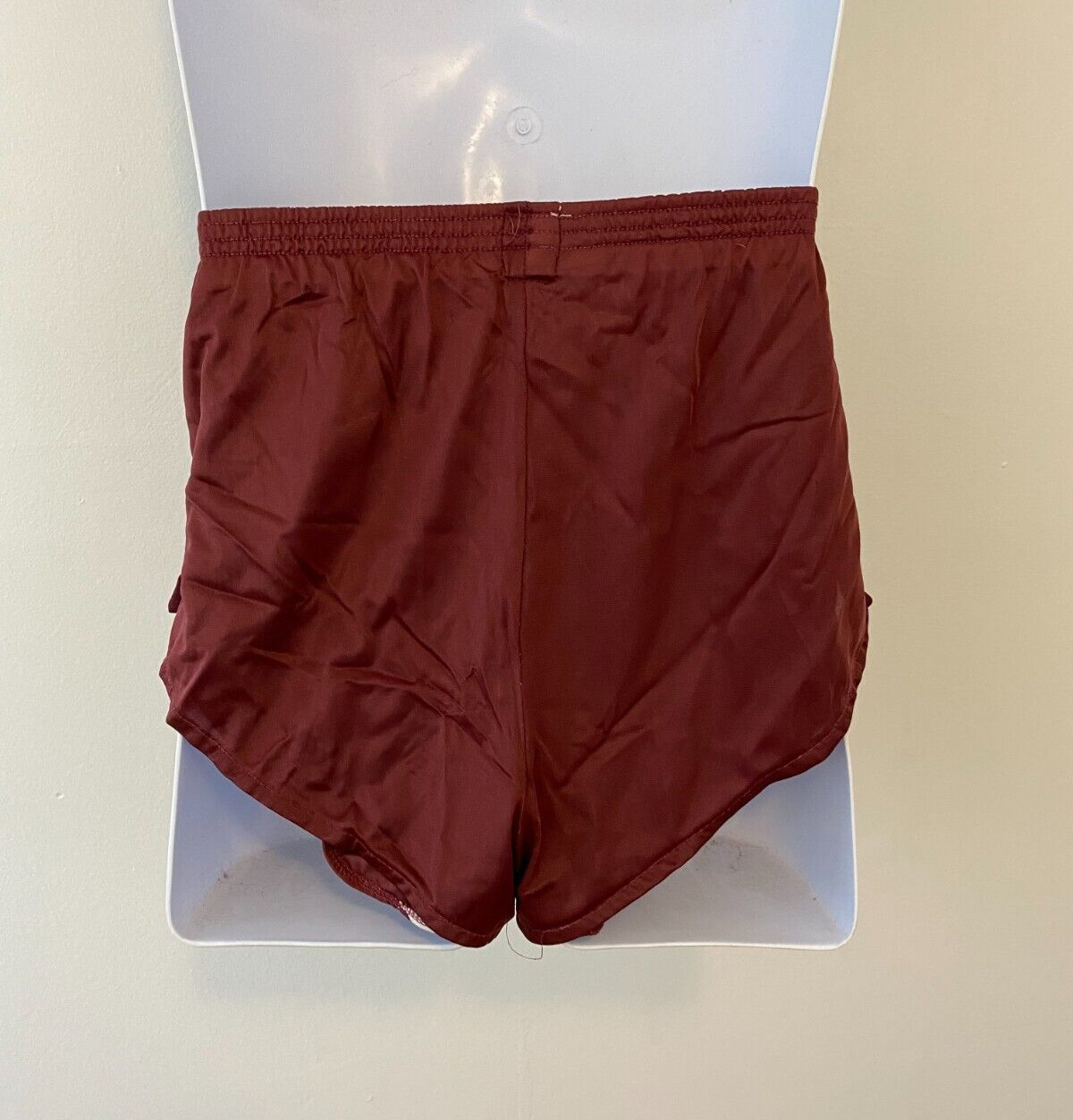 Vintage 70s 80s Nike High Cut Running Shorts Size Medium Burgundy Elastic Waist