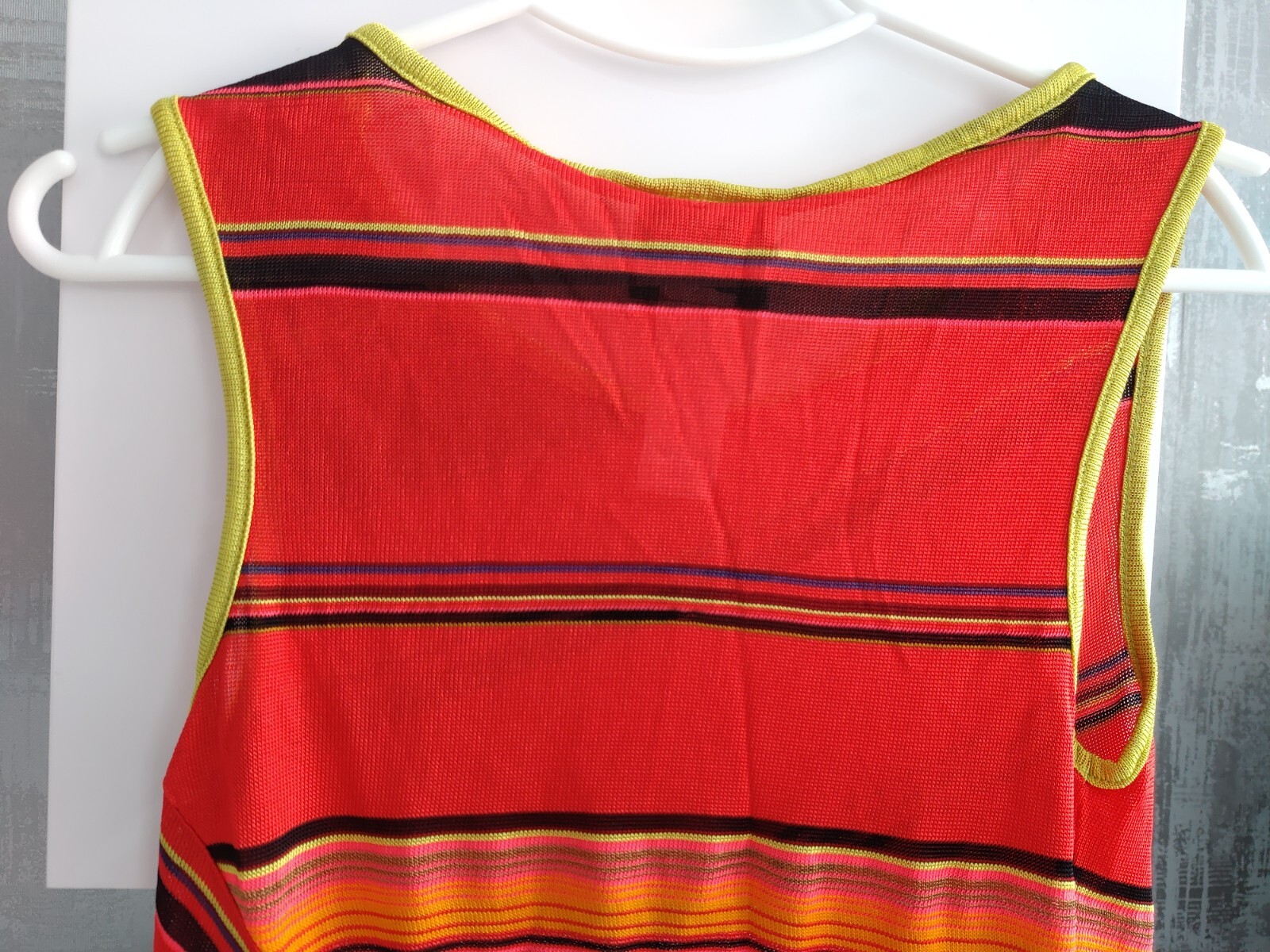 Kenzo Jungle Vintage Striped Multicolor Top Tank Shirt Dress Jersey Sleeveless L
