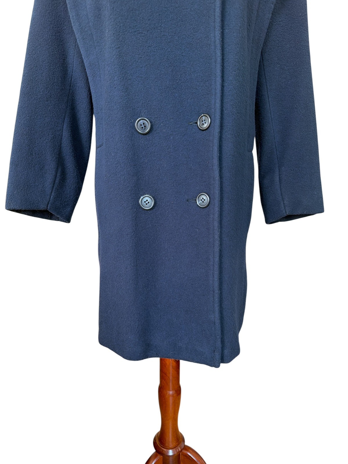 Vintage PRESTON & YORK Navy Blue Coat 100% Wool Forstman Size 12