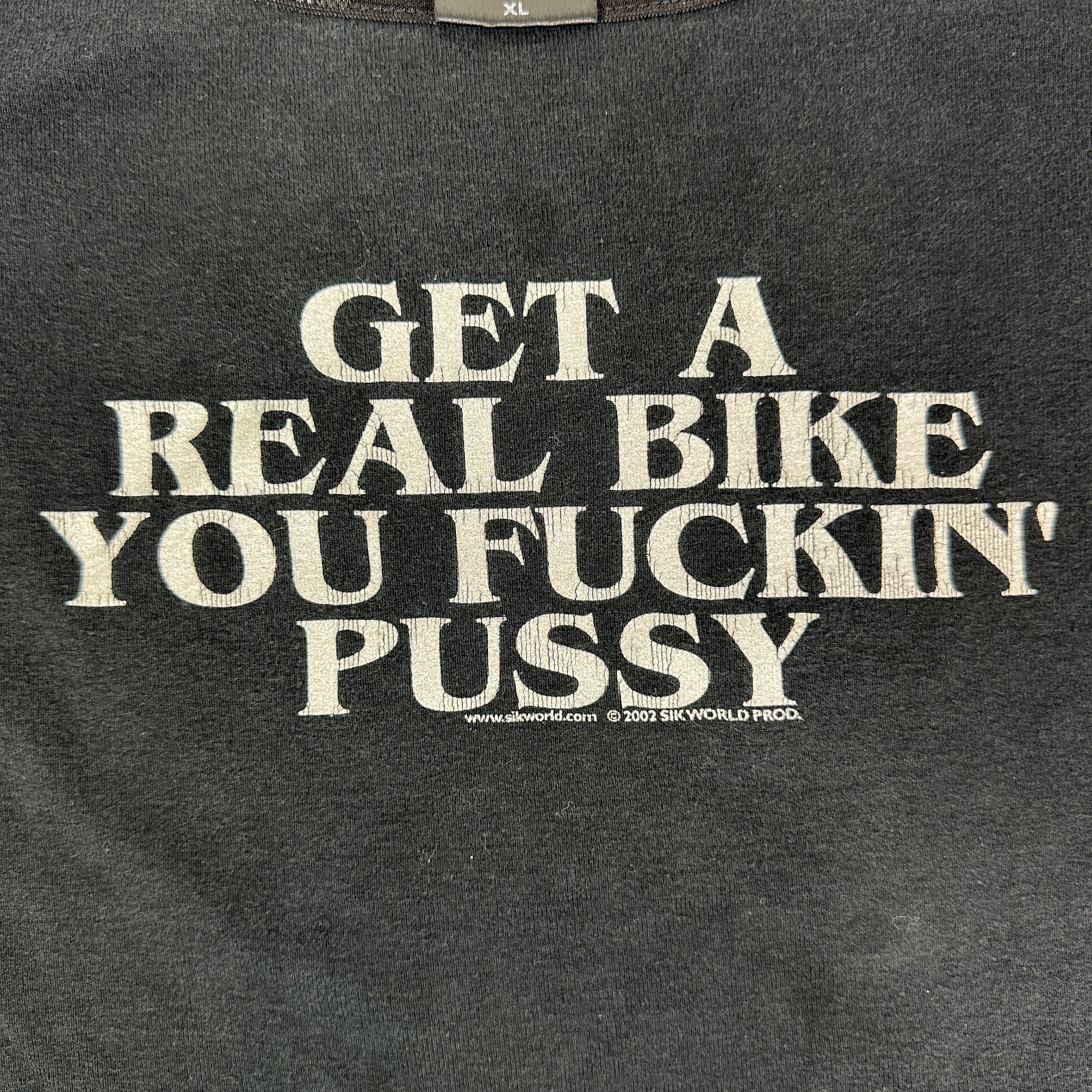 Vintage y2k Sik World Get A Real Bike You Fkn Psy XL Shirt Harley Biker Tank Top