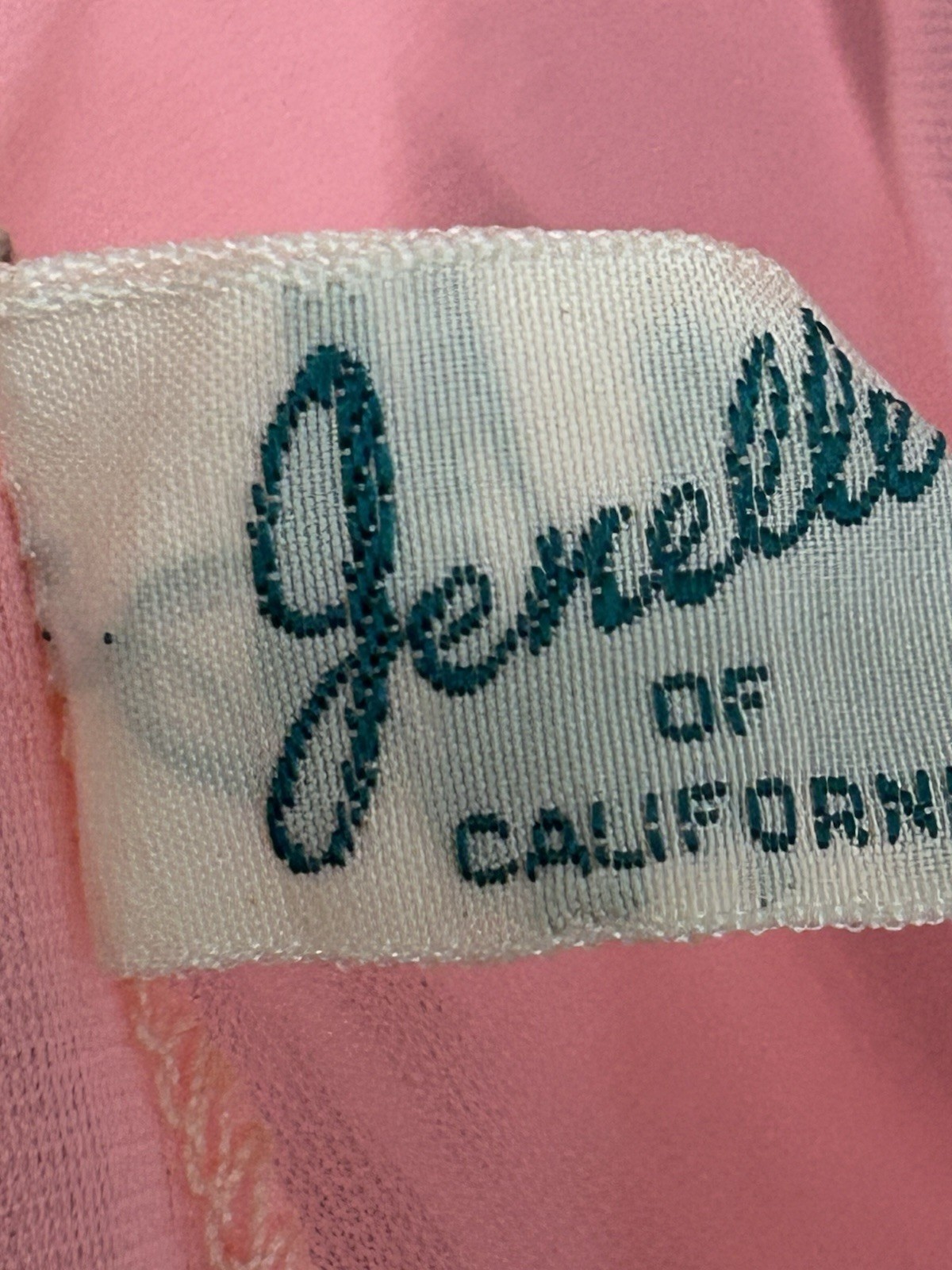 Vintage Jenelle Of California Peignoir Chiffon Nightgown Robe Set Bright Pink