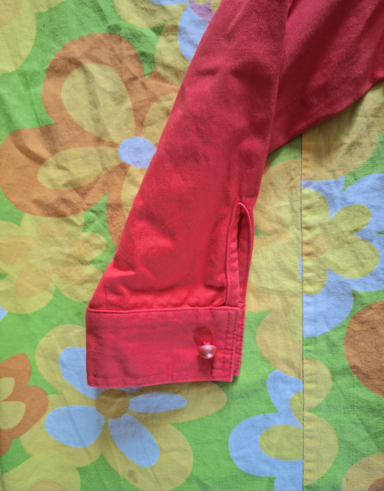 90s Vintage Bedazzled Coral Orange Pink NWT Deadstock Size L Denim Bomber Jacket