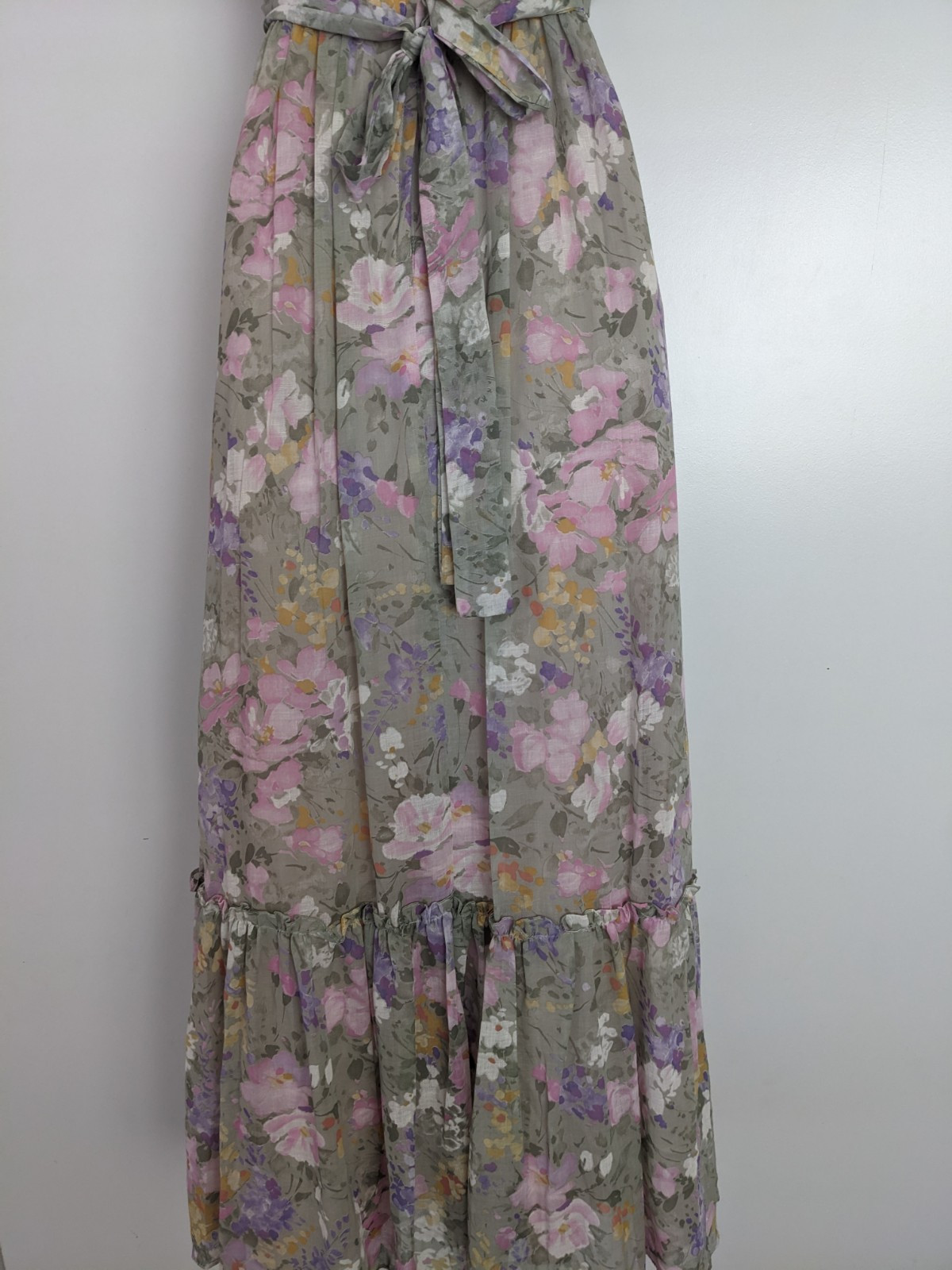 Candi Jones Vintage 70s Cottagecore Prairie maxi dress floral ruffle boho USA