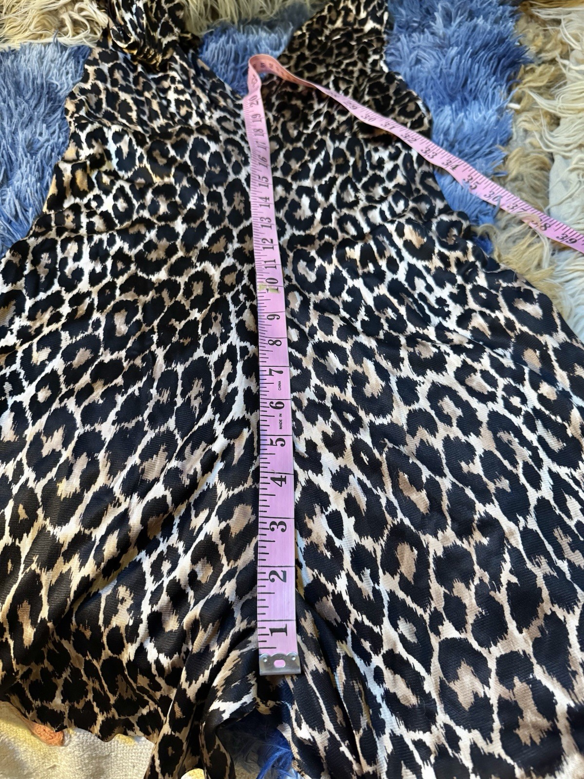 Vtg Polly Peck Sybil Zelker England Leopard Romper Jumpsuit Plunge V S