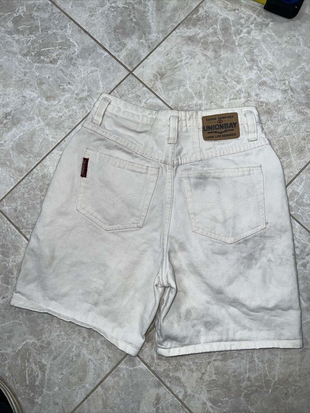 Vintage Union Bay Womens White Jeans ShortsHigh Rise Waist Size 9 Talla