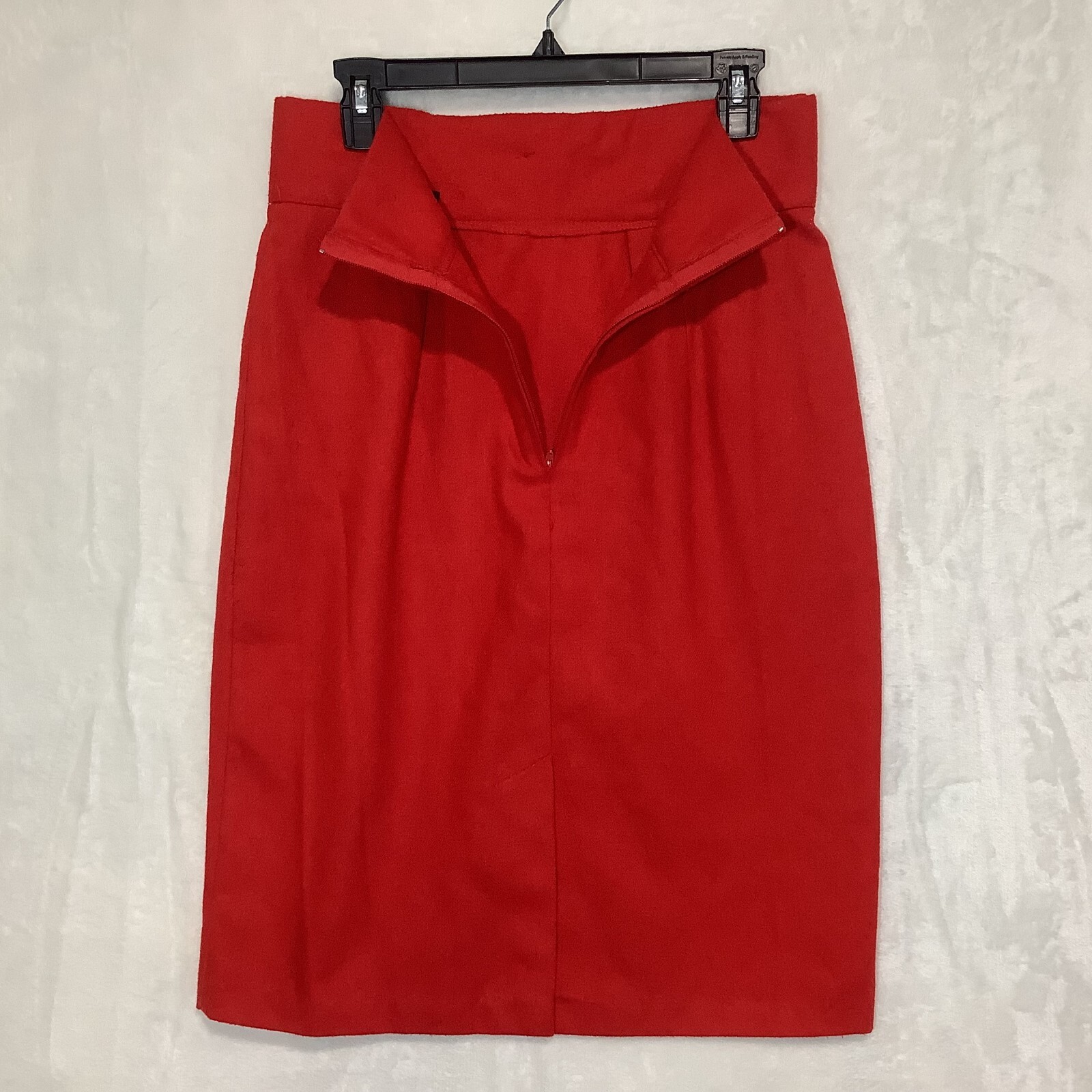 Vintage Wool Ilyza Skirt with Medallion Brooch Kick Pleats Rear Zipper
