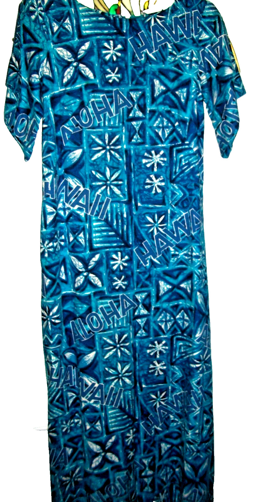 VTG 60’s Made In Hawaii Barkcloth Hawaiian Aloha SHEATH MIDI STRAIGHT Dress XS