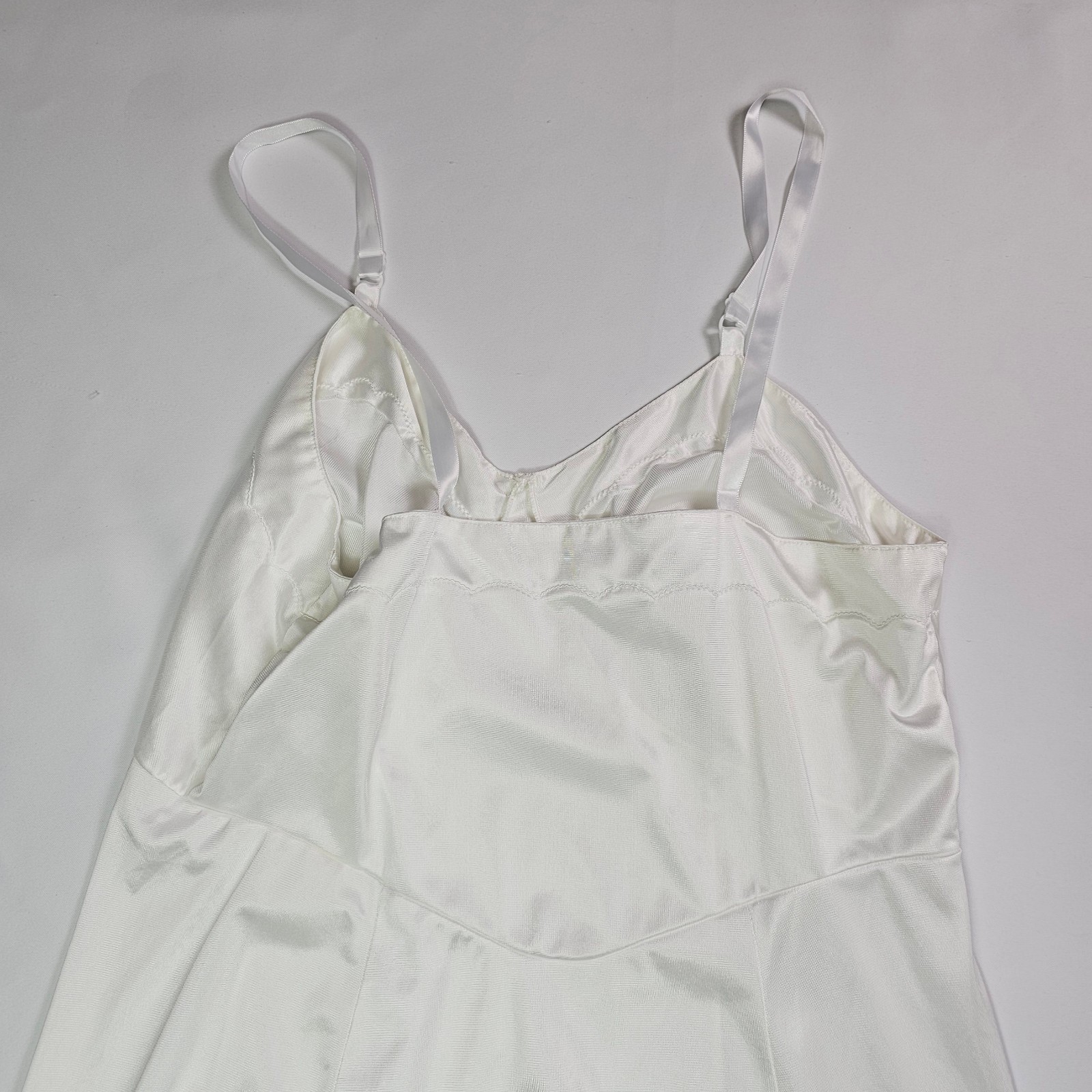 Vintage Sears White Full Slip Size 38 Short Nylon Anti-Cling Adjustable Straps