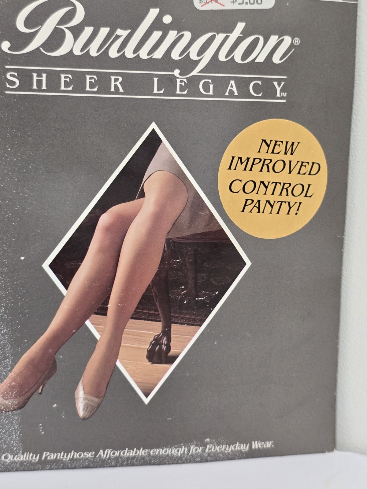 vintage BURLINGTON Sheer Legacy Pantyhose Extra Long Black T72 Soft Support