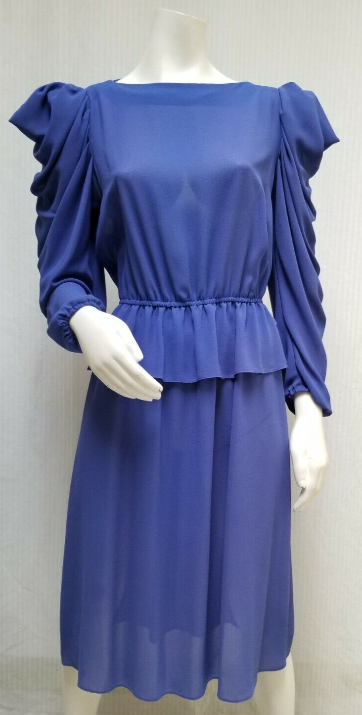 Vintage 1980’s BILLY JACK FOR HER Sheer Purple Goddess Draped DRESS -Size M- EUC