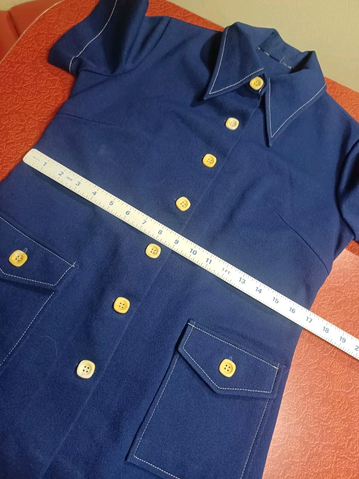 True VTG Mid-century 1960s 1970s Polyester Pant Suit Mod MCM Groovy S/M 60s 70s