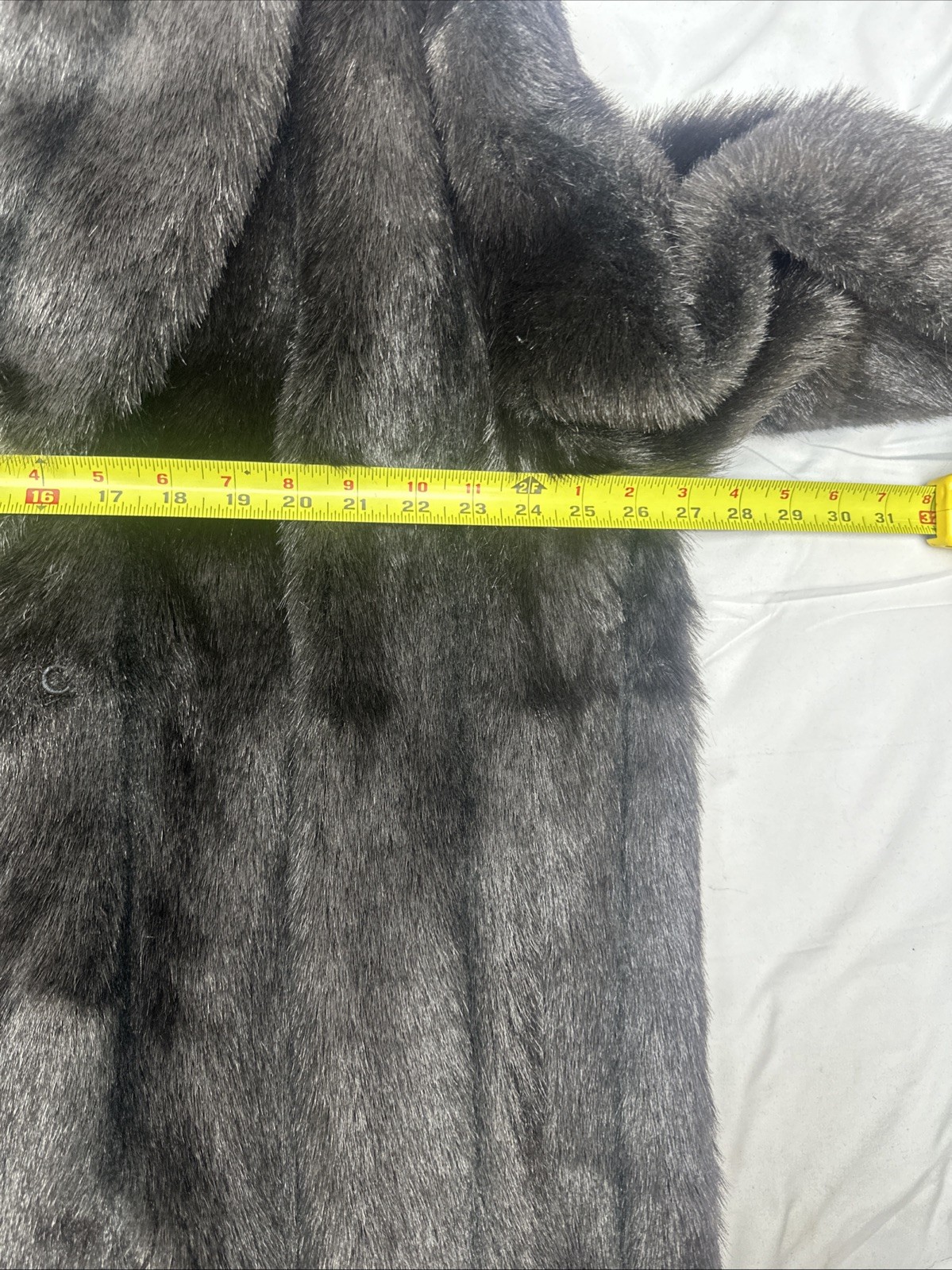 Monterey Fashions Vintage BLACK Faux Fur Coat Made İn USA 20W