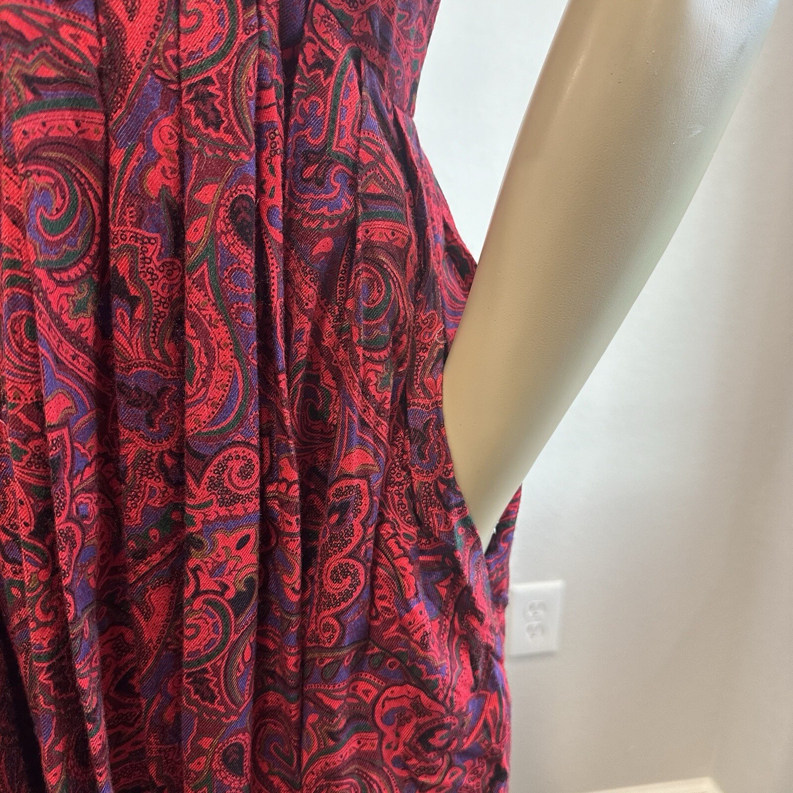 Vintage S.G. Gilbert 80’s Dress Sz 6 Pockets Paisley Fit & Flare Bold Feminine