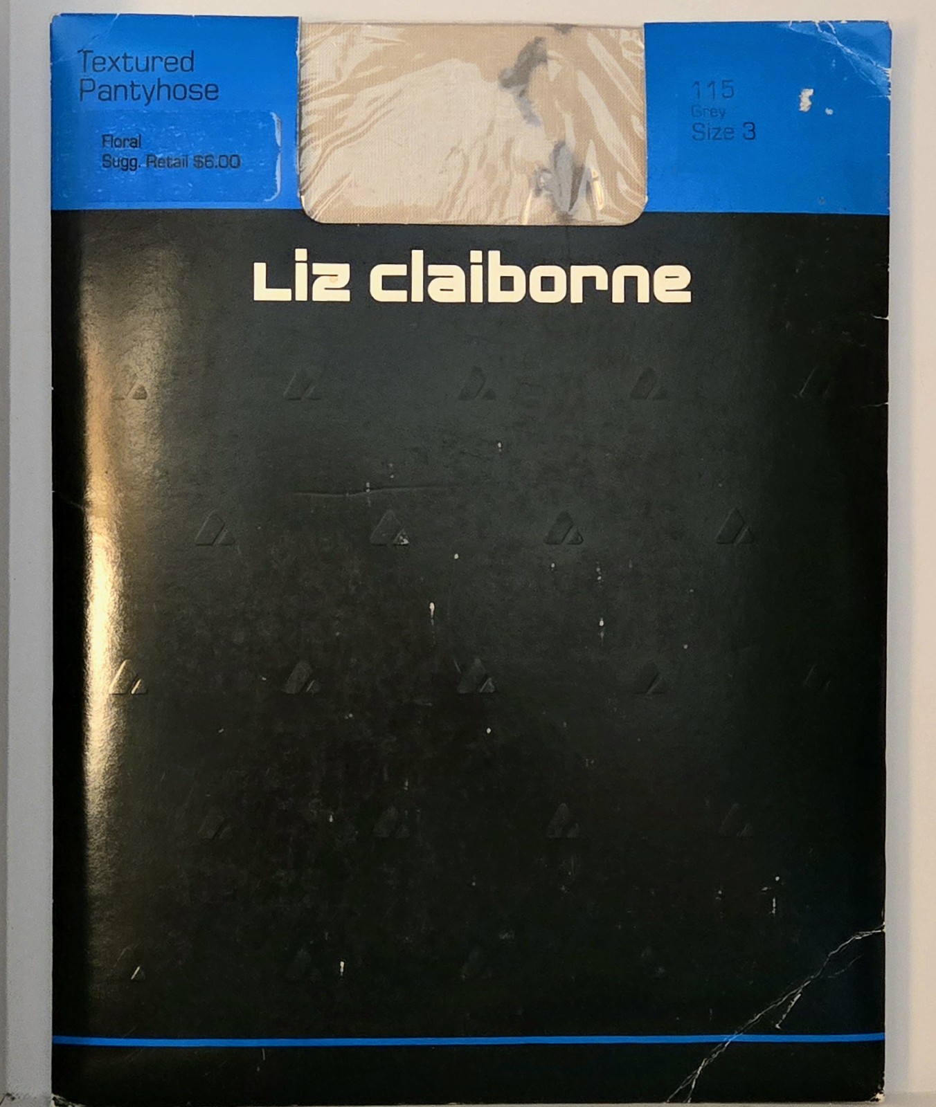 Vintage Grey Floral Textured Pantyhose Size 3 Liz Claiborne Collection USA
