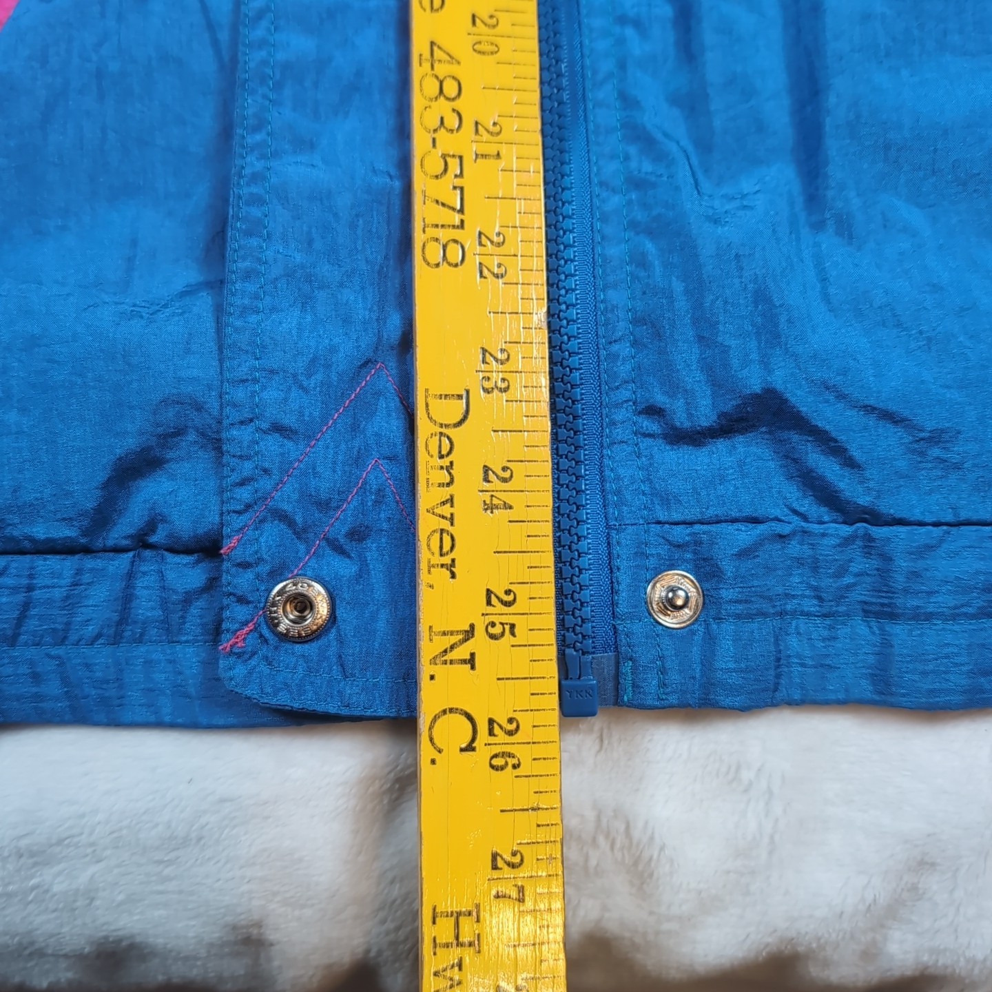 Vintage Andy Johns 90s Nylon Colorblock Jacket Anorak Sz M W/ Shoulder Pads