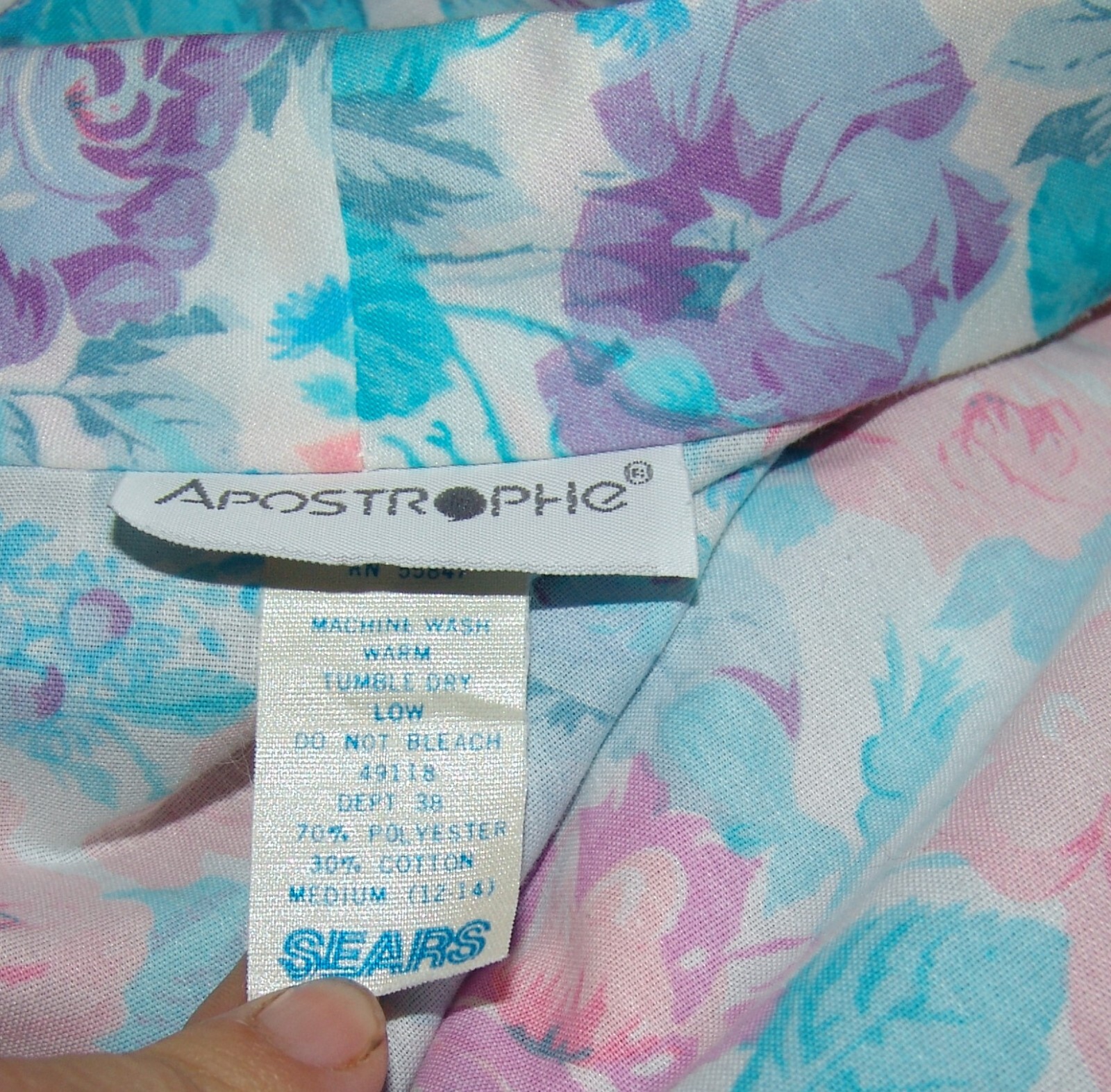 Apostrophe Sears Vtg Housecoat Bathrobe M 12 14 Womens Floral Robe Vtg Vintage