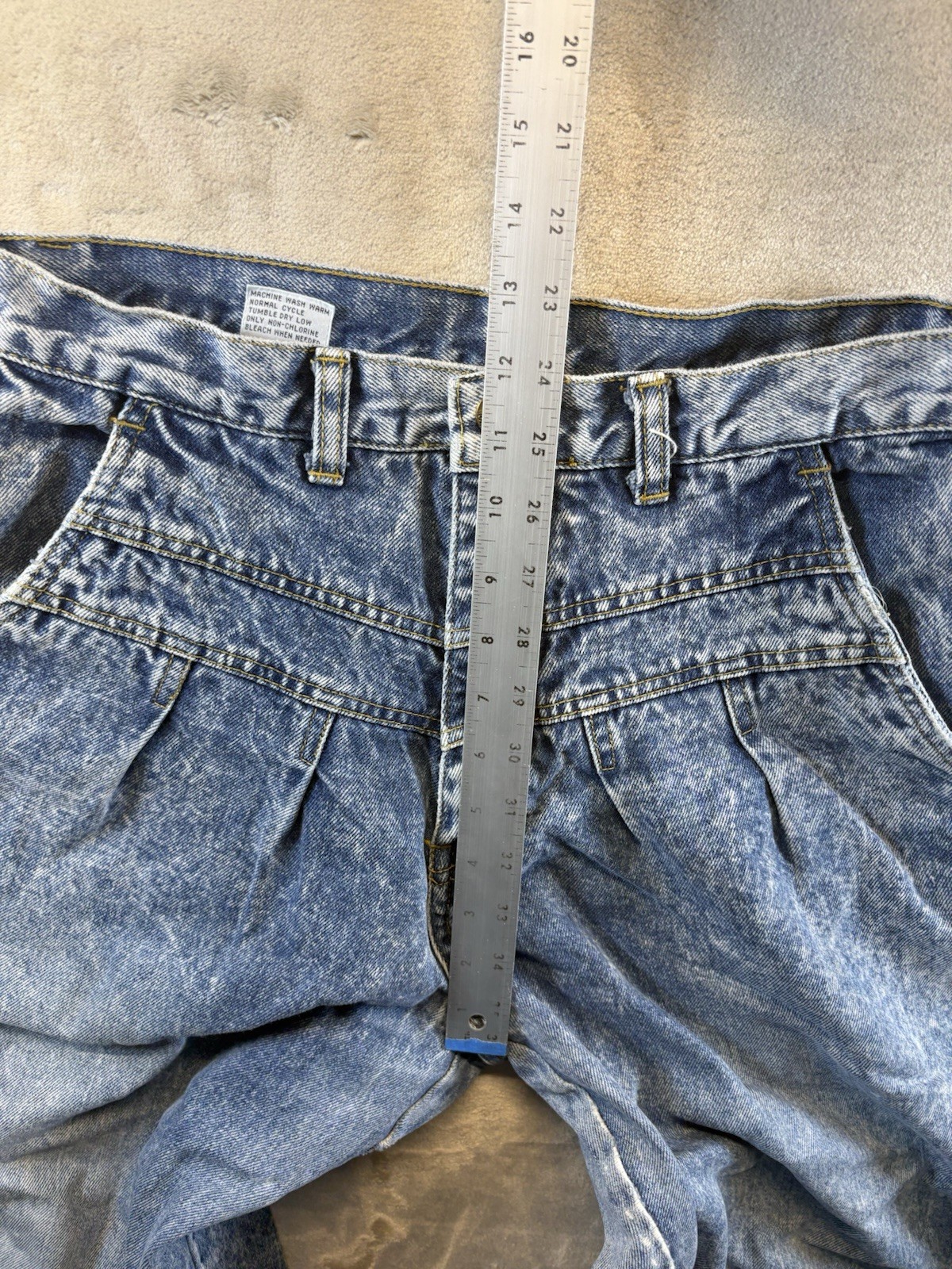 Vintage 80s Honors Acid Wash Denim Jeans High Waist Tapered Blue Size 14