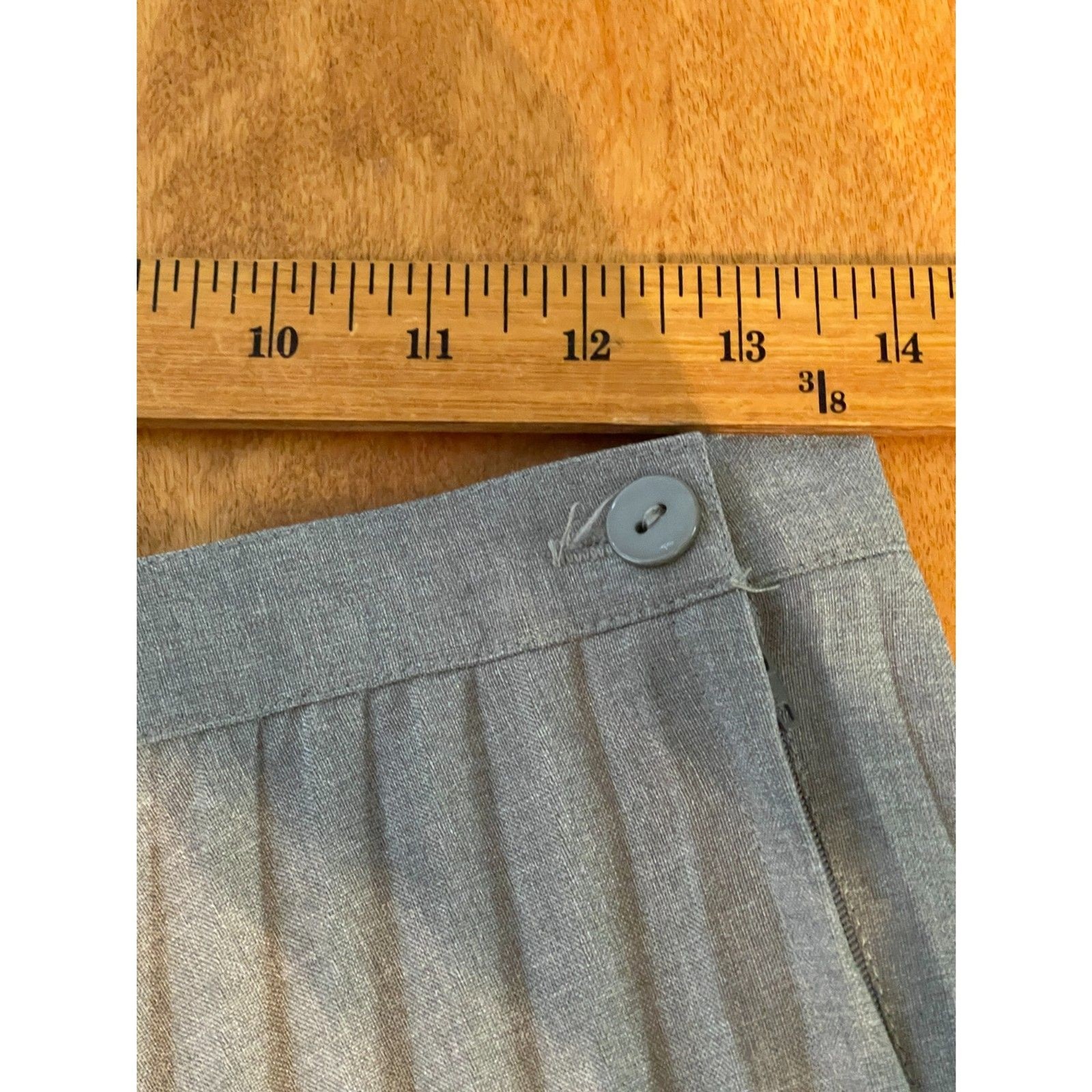 Vintage Ship n Shore Gray Skirt Pleated Fit Flare A-Line 22″ Waist Pleats Siz 12