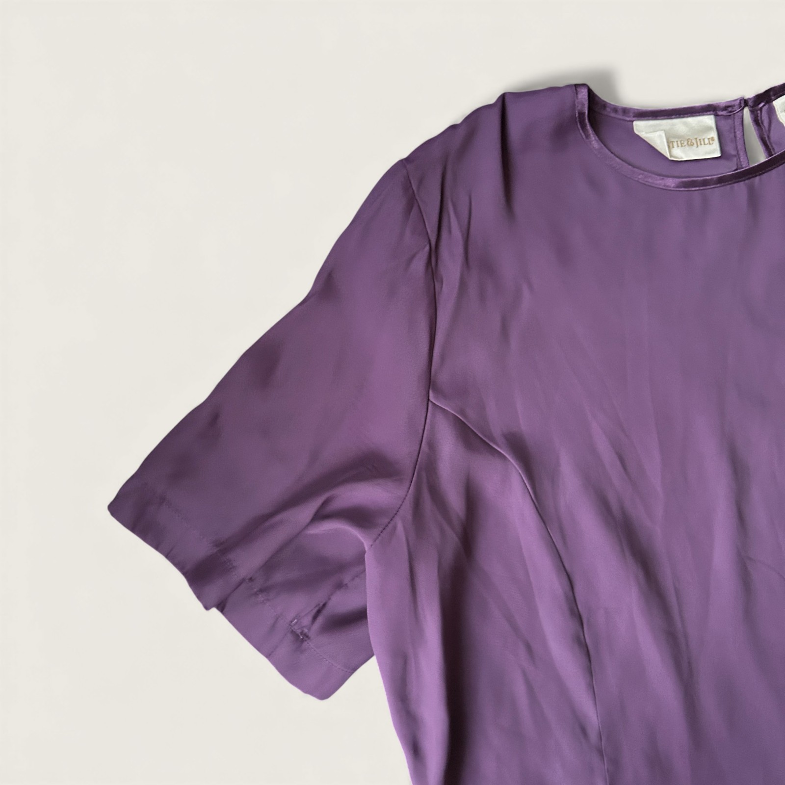 Christie & Jill Lavender Blouse Women’s Short Sleeve Vintage Top Size XL