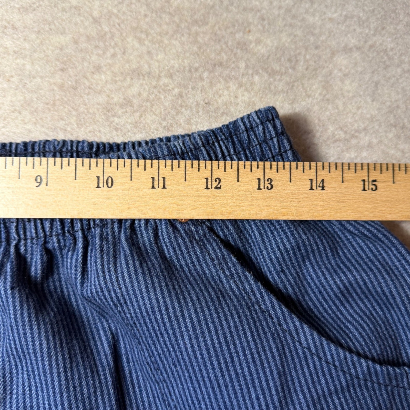 CHIC Vintage Pinstripe High Waisted Elastic Waist Pants Cotton Sz 14 Made In USA