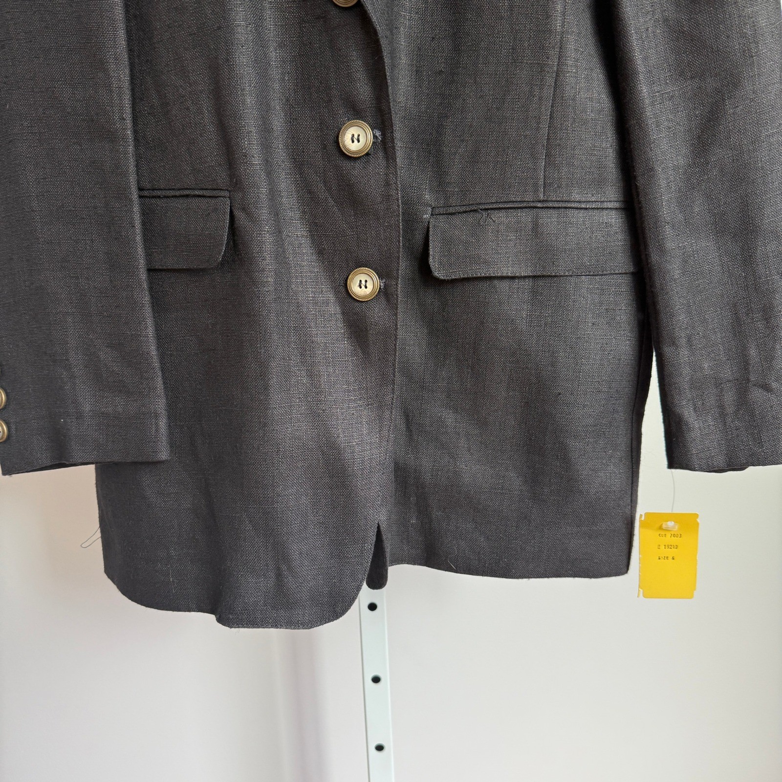 HB Vintage Linen Blazer Jacket Womens Size 6 Made in USA Career NWT