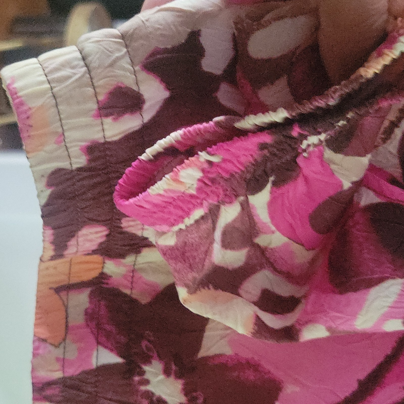 Vintage Womens Y2K Windbreaker Jacket Size L Floral Print Bedazzled 90s Vtg Coat