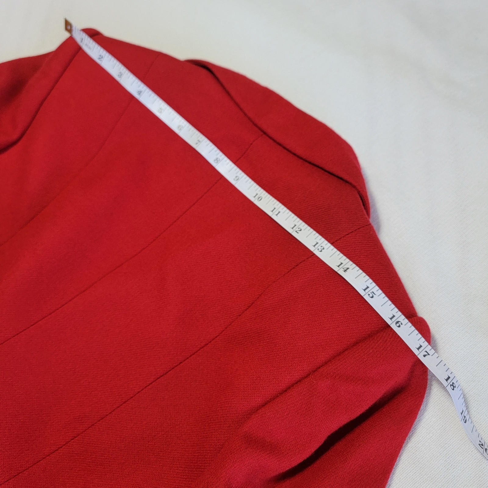 Vintage Red Double-Breasted Blazer Collared Flared Hem Women’s Size 8/S