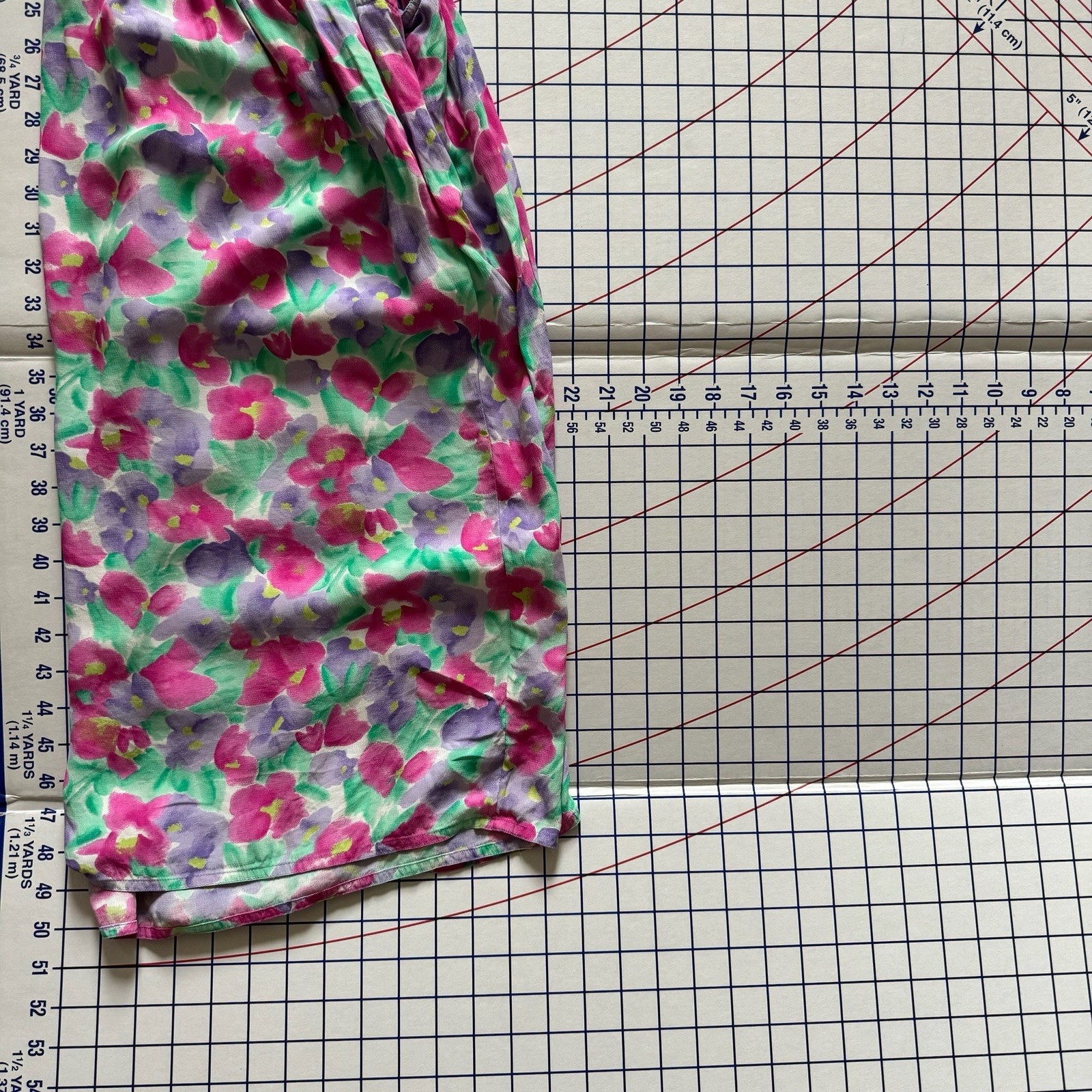 Vintage Neiman Marcus Maggy London 80s Floral Dress 12 Dropped Waist Pockets