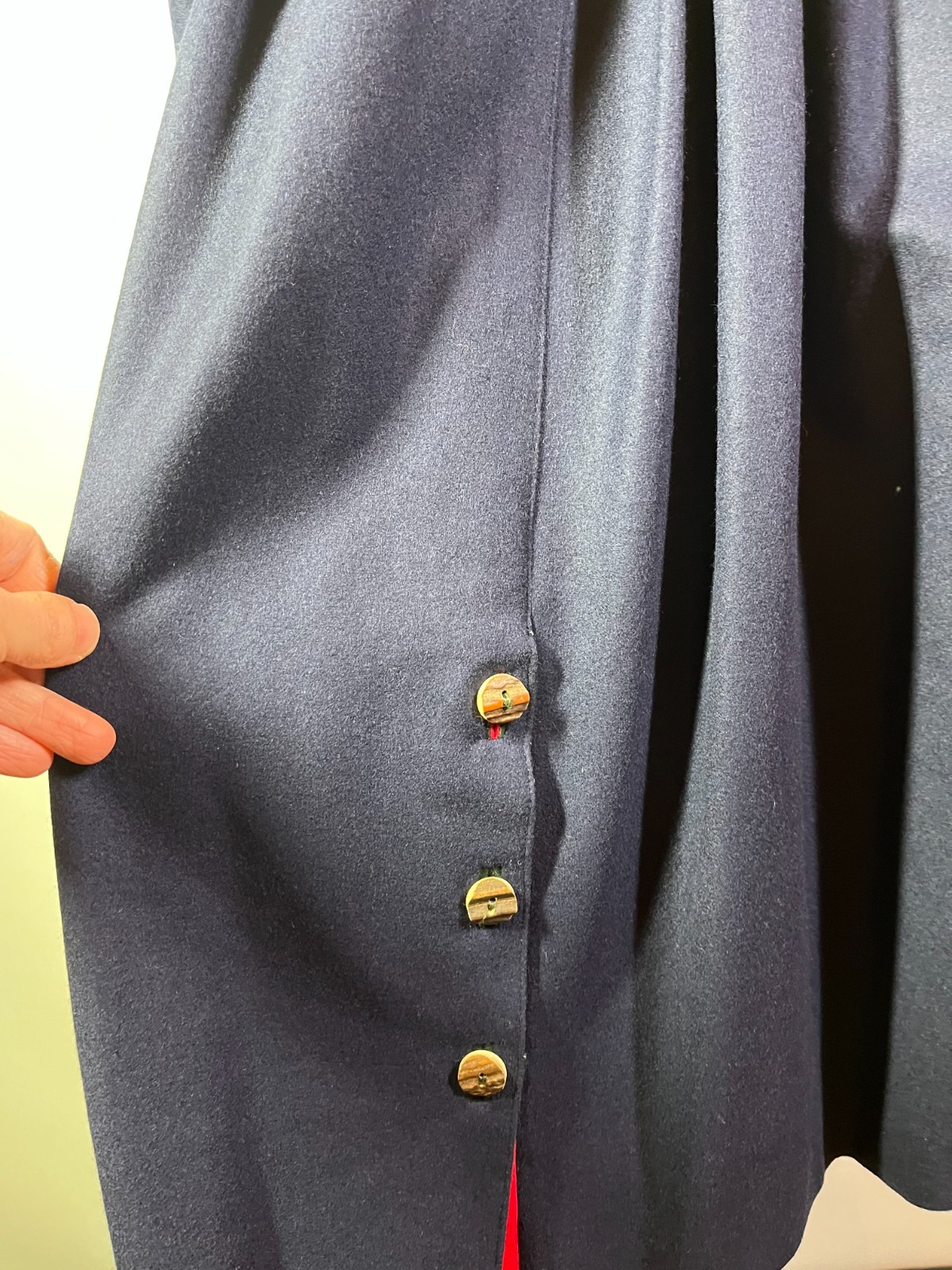 Vintage 80s Admont Size 38 Navy Blue Felt Wool Trachten Skirt