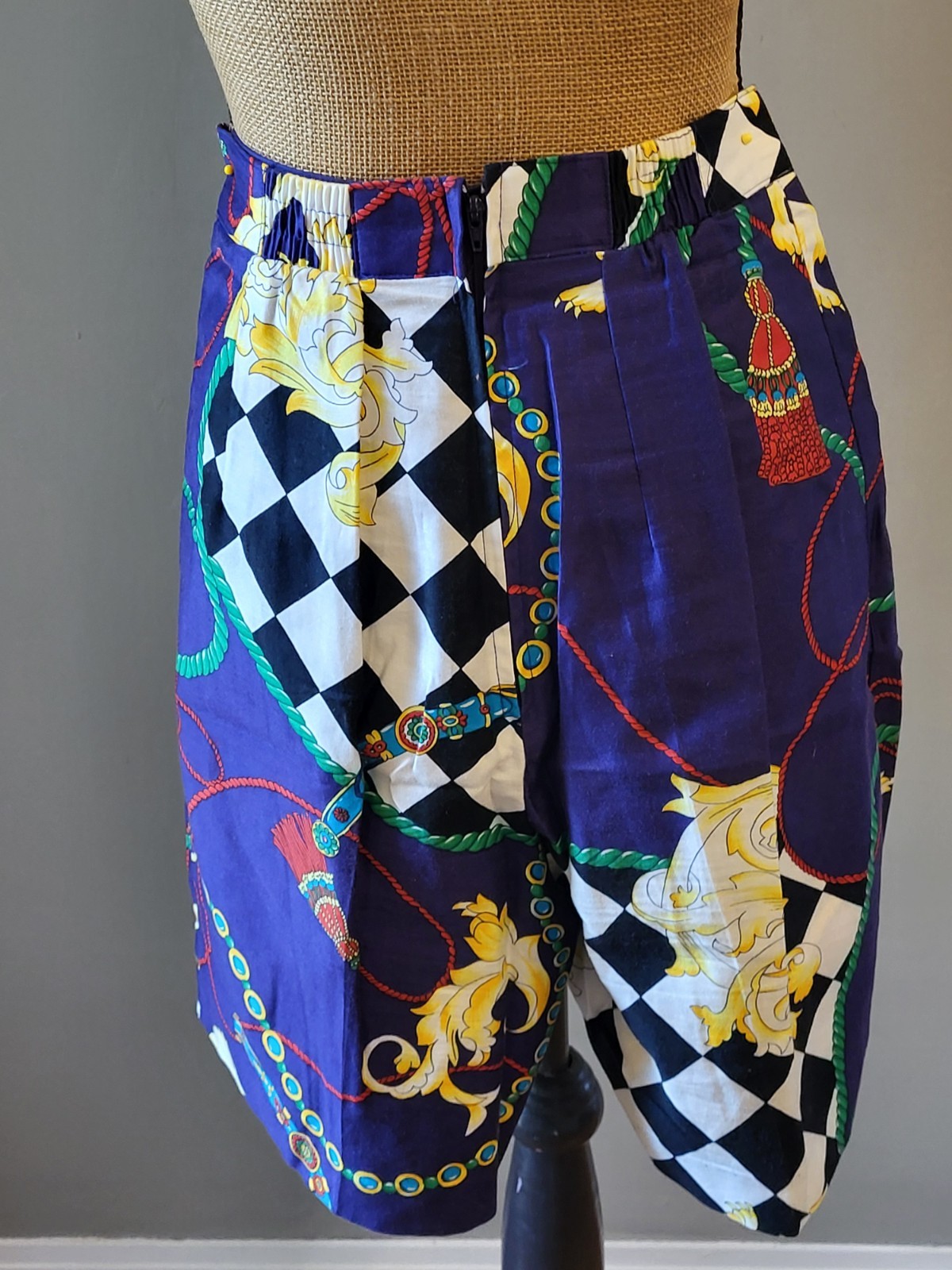 Alexander Campbell Vintage 80s Size 6 Cotton Dress Short Set Purple