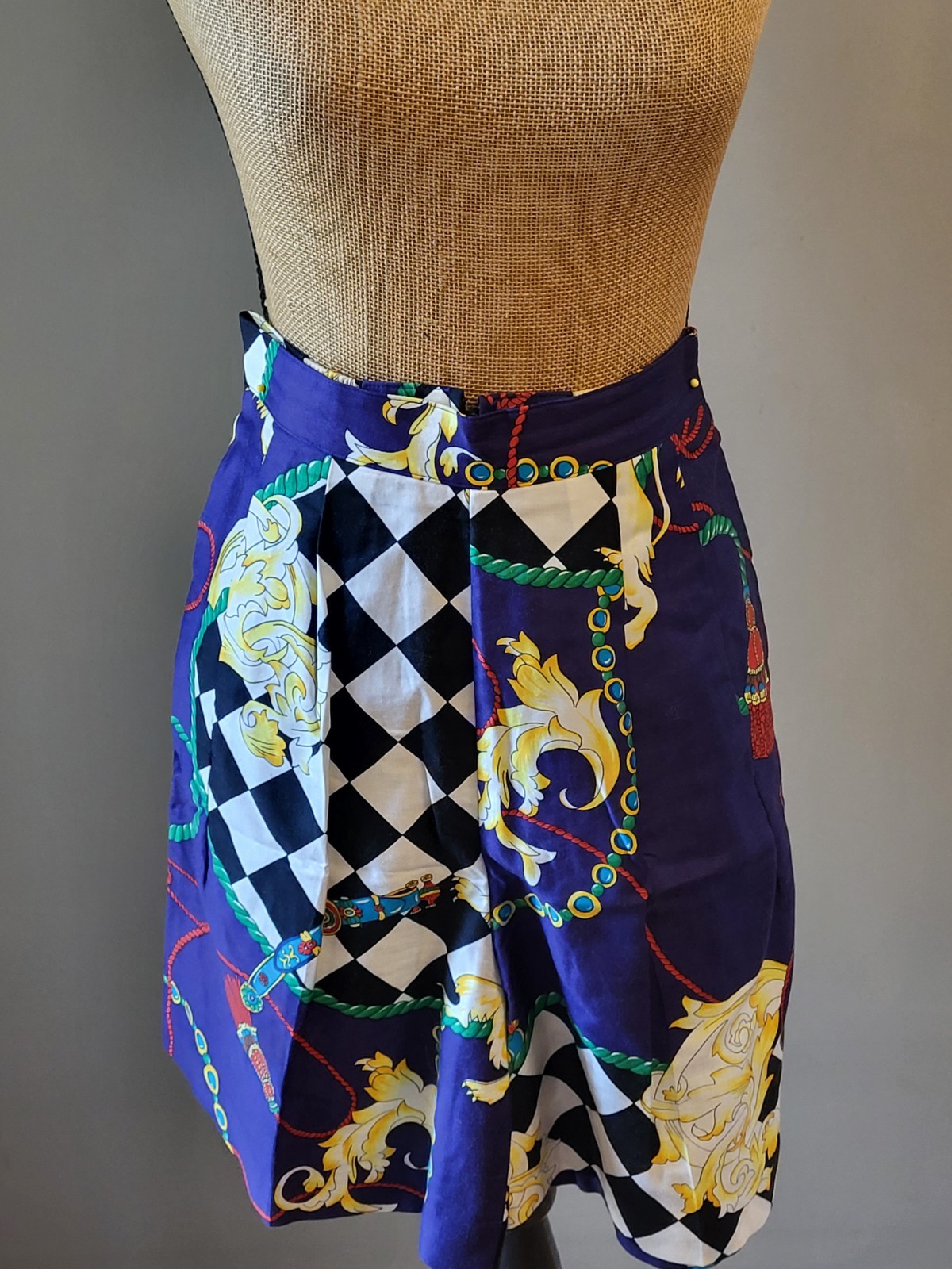 Alexander Campbell Vintage 80s Size 6 Cotton Dress Short Set Purple