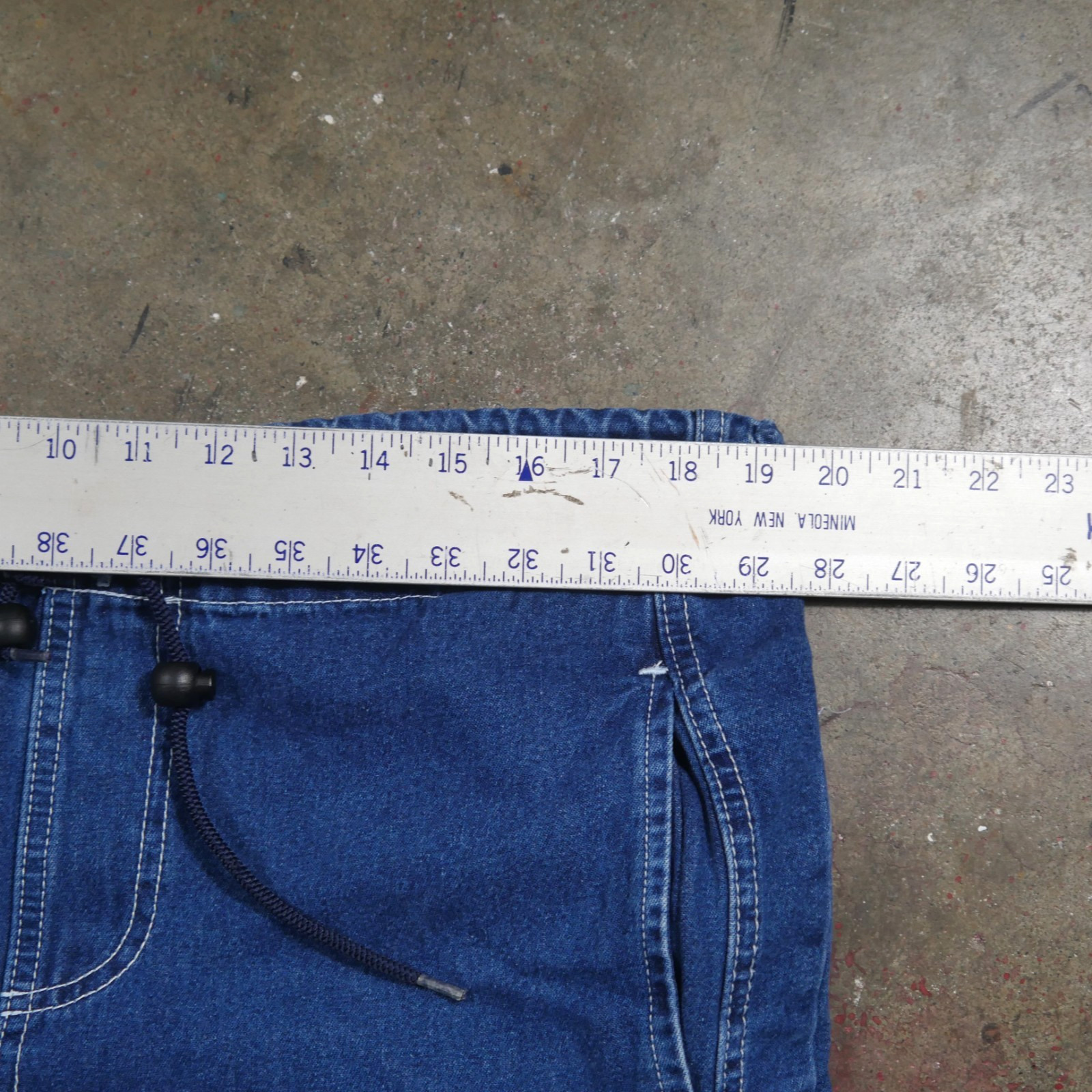 Vintage 90s Kikwear Kik Girl Wide Leg Baggy Drawstring Jeans Size M Rave Jnco US