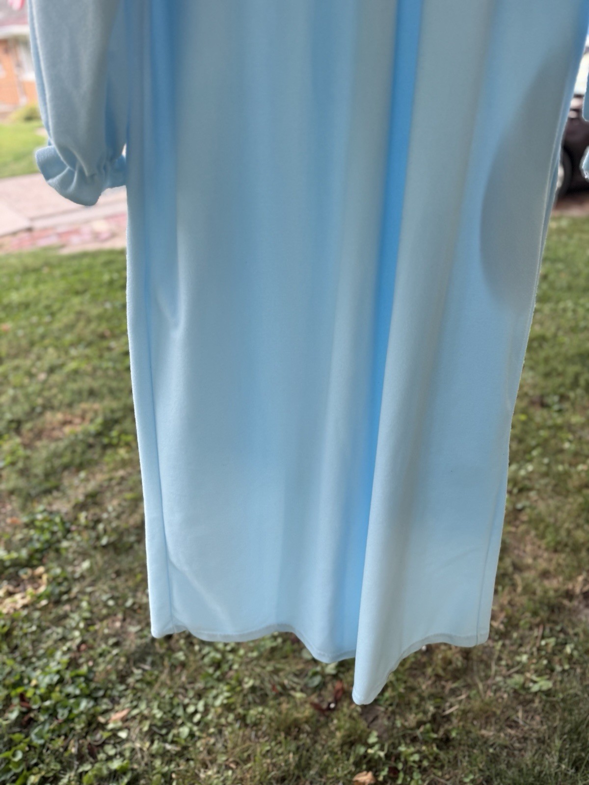 Maggie And McQuade Vintage Baby Blue Long Nightgown With Butterflies Embroidered