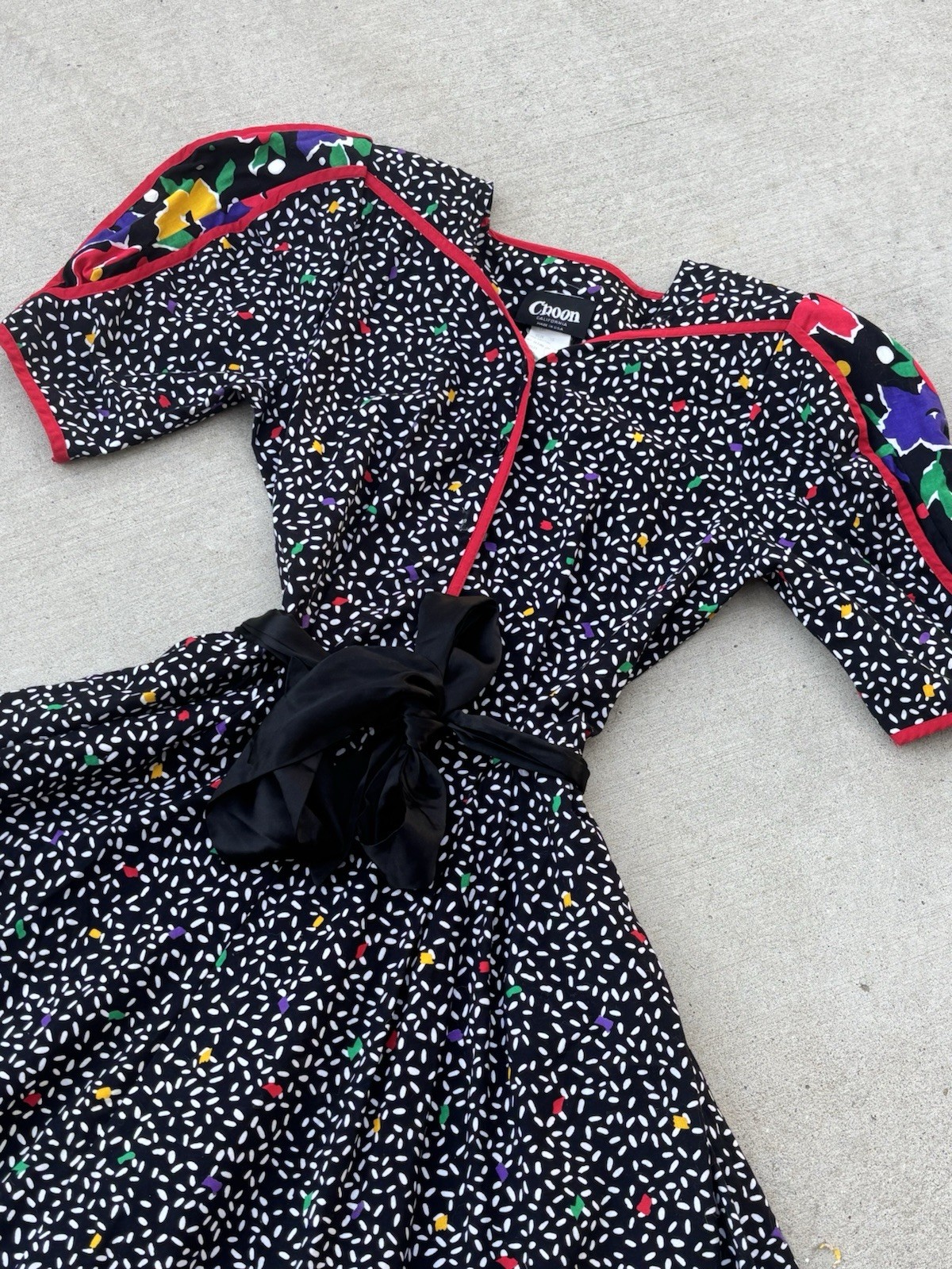 Vintage Choon California Dress Full Skirt Size 10 1980s