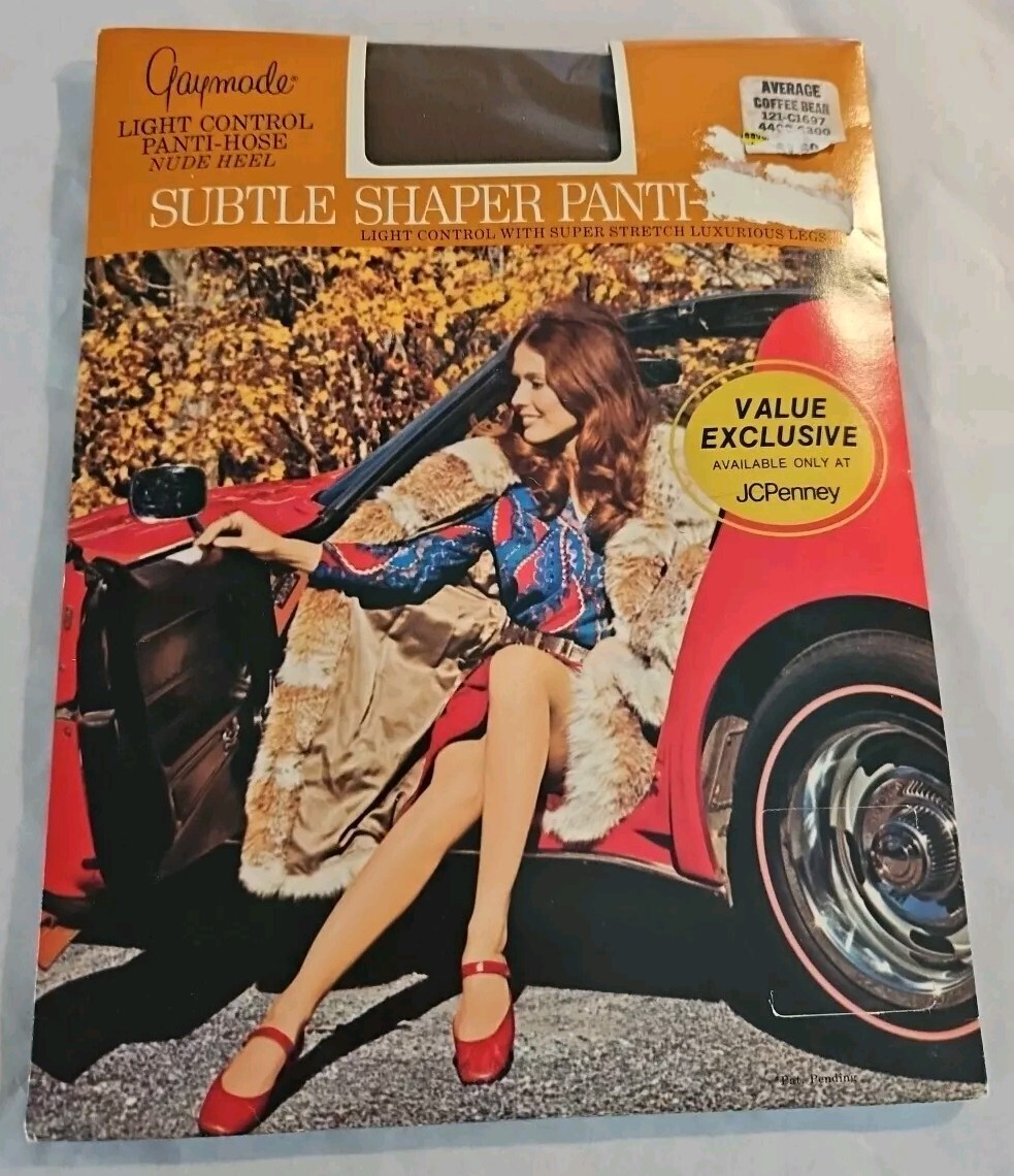 Vtg 1970s Gaymode Average Subtle Shaper Panti-Hose Pantyhose Nylons Coffee Bean