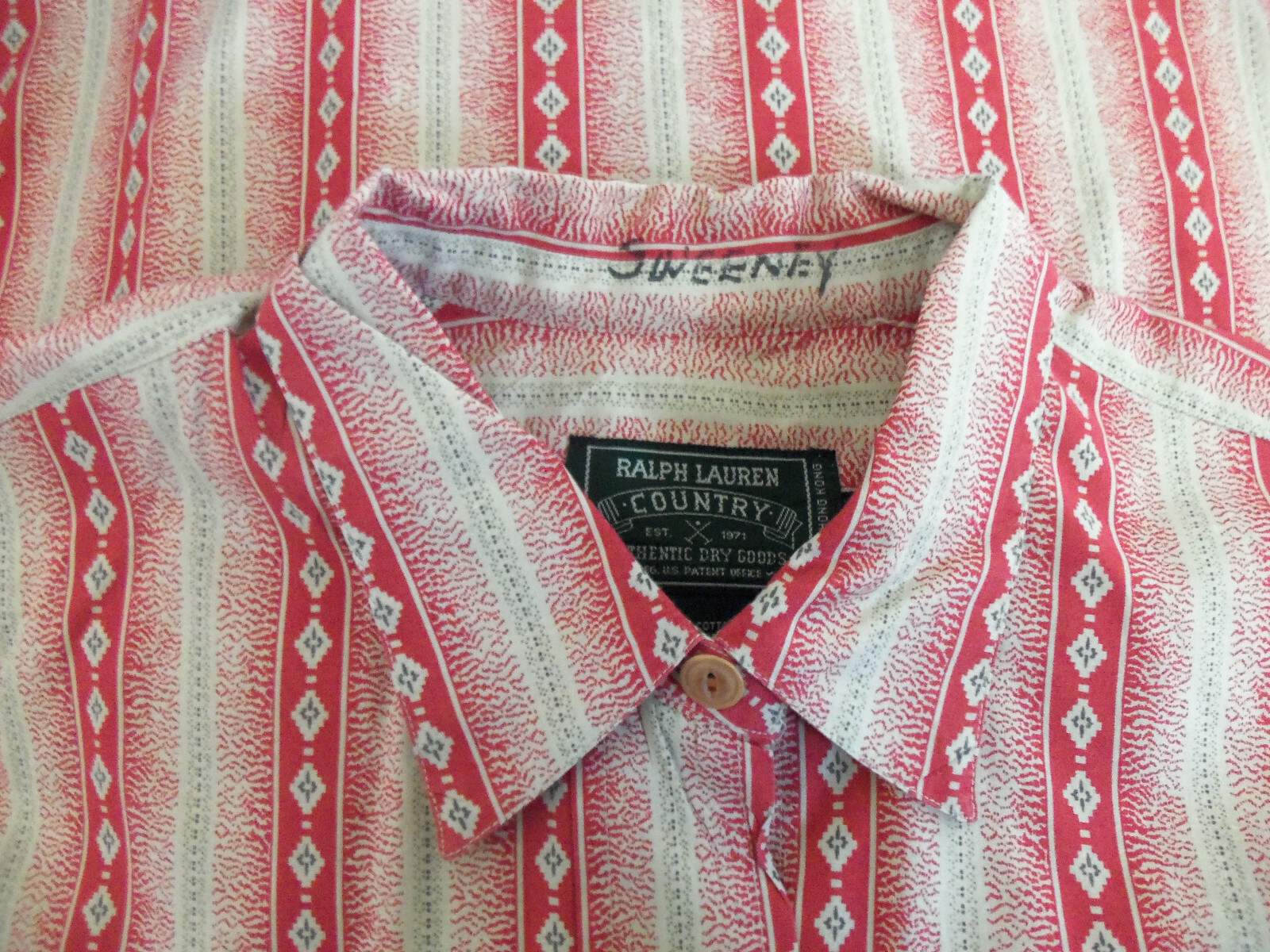 Vintage Ralph Lauren Country Multicolor Stripe 100% Cotton Long Sleeve Shirt 10